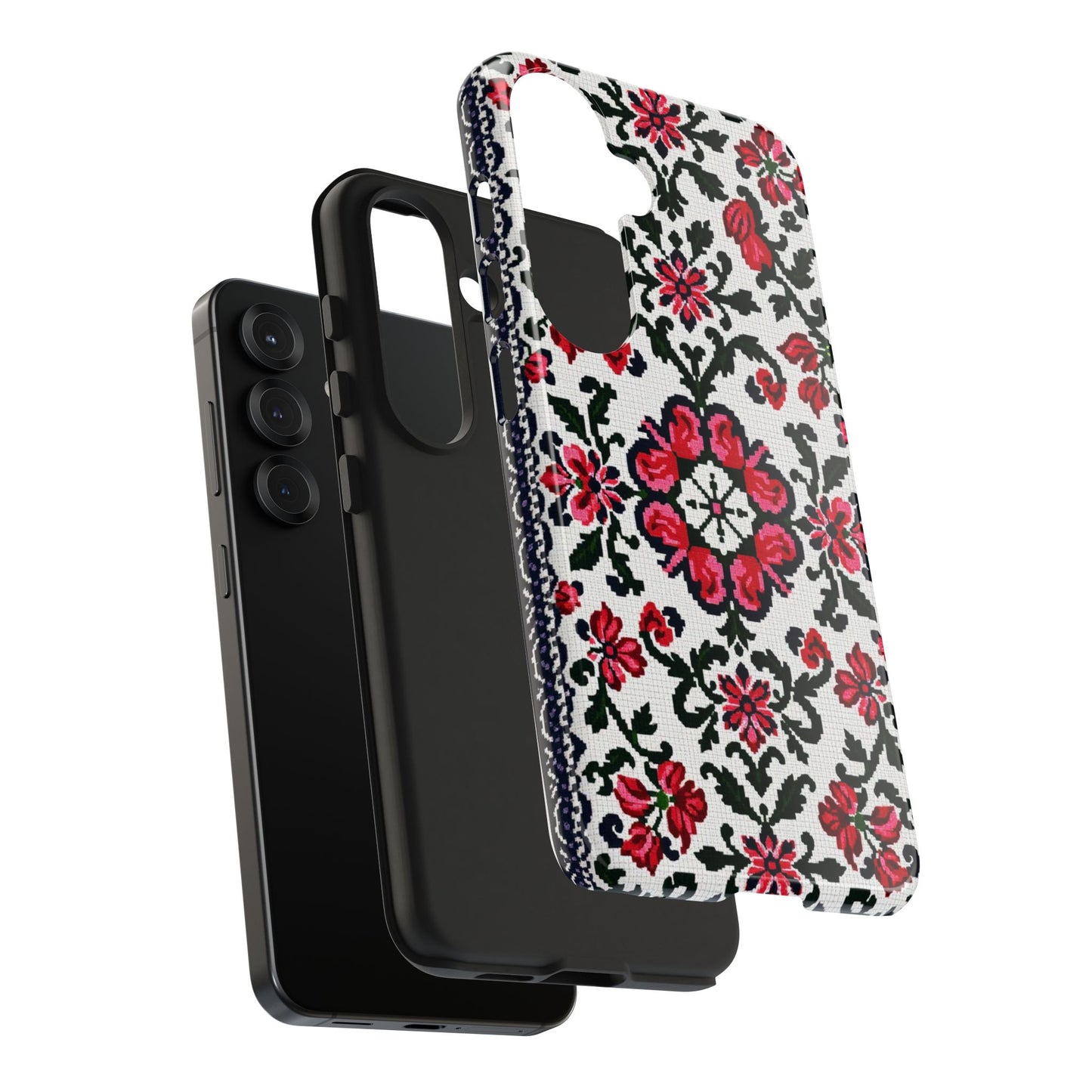 Traditional Knit Floral Design | Tough Phone Case - Durable Protection for iPhone