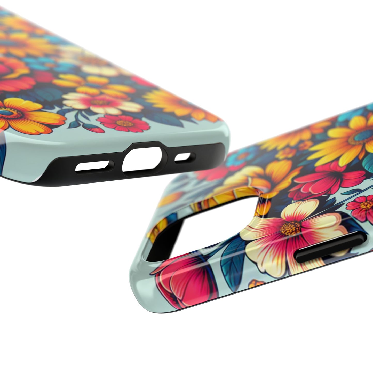 Vibrant Floral Tough Phone Case - Colorful Flower Design - for iPhone