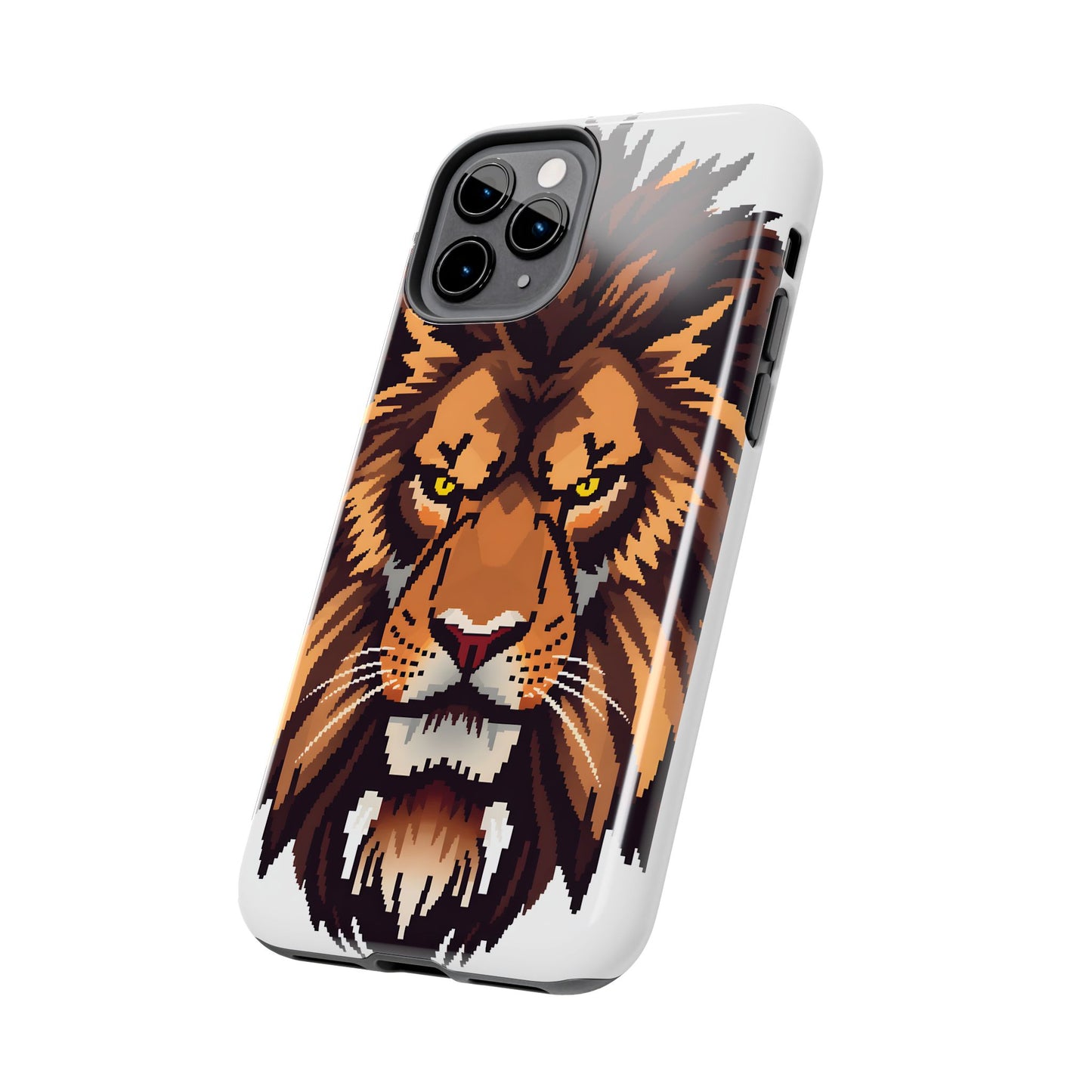 Fierce Pixelated Lion Tough Phone Case - Durable Design for Animal Lovers - for iPhone