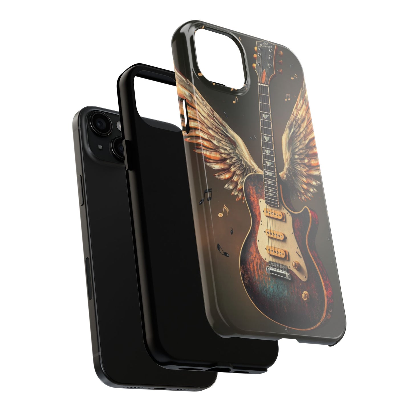 Inspirational Guitar Wing Phone Case - Tough Protection for Music Lovers