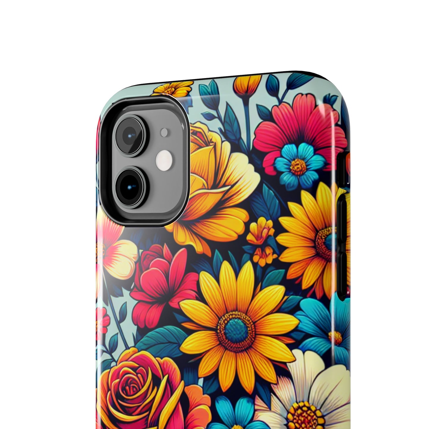 Vibrant Floral Tough Phone Case - Colorful Flower Design - for iPhone