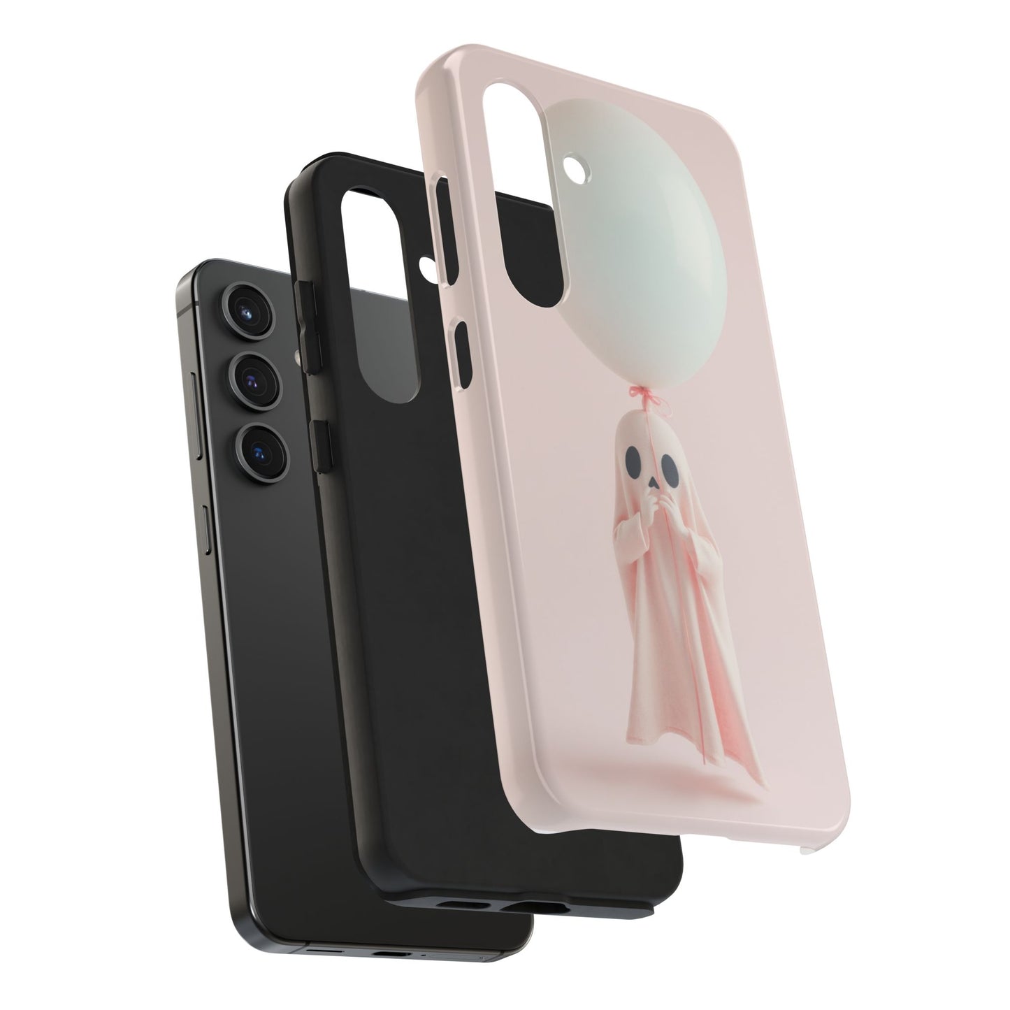 Cute Ghost Phone Case with Balloon - Tough Protection for Spooky Vibes