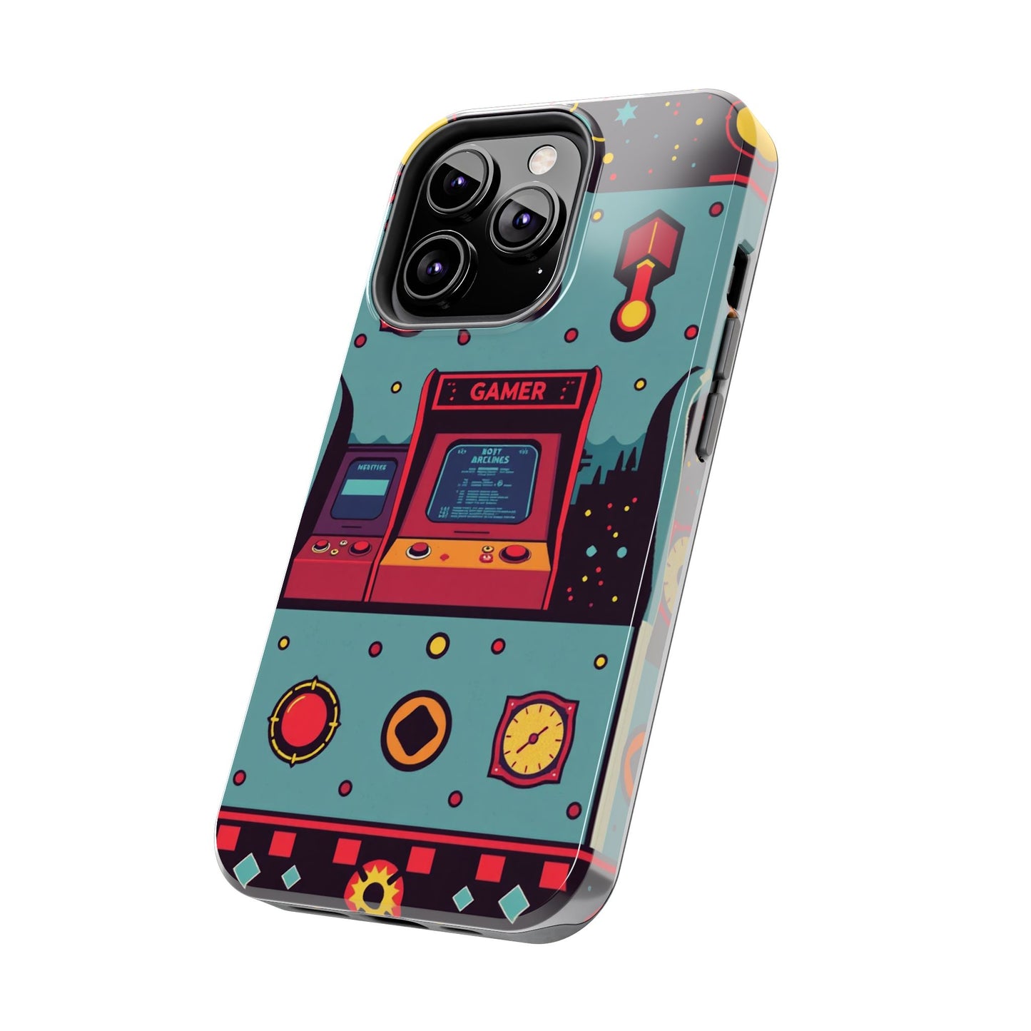 Retro Gamer Tough Phone Case - Vibrant Arcade Design for Gaming Enthusiasts - for iPhone