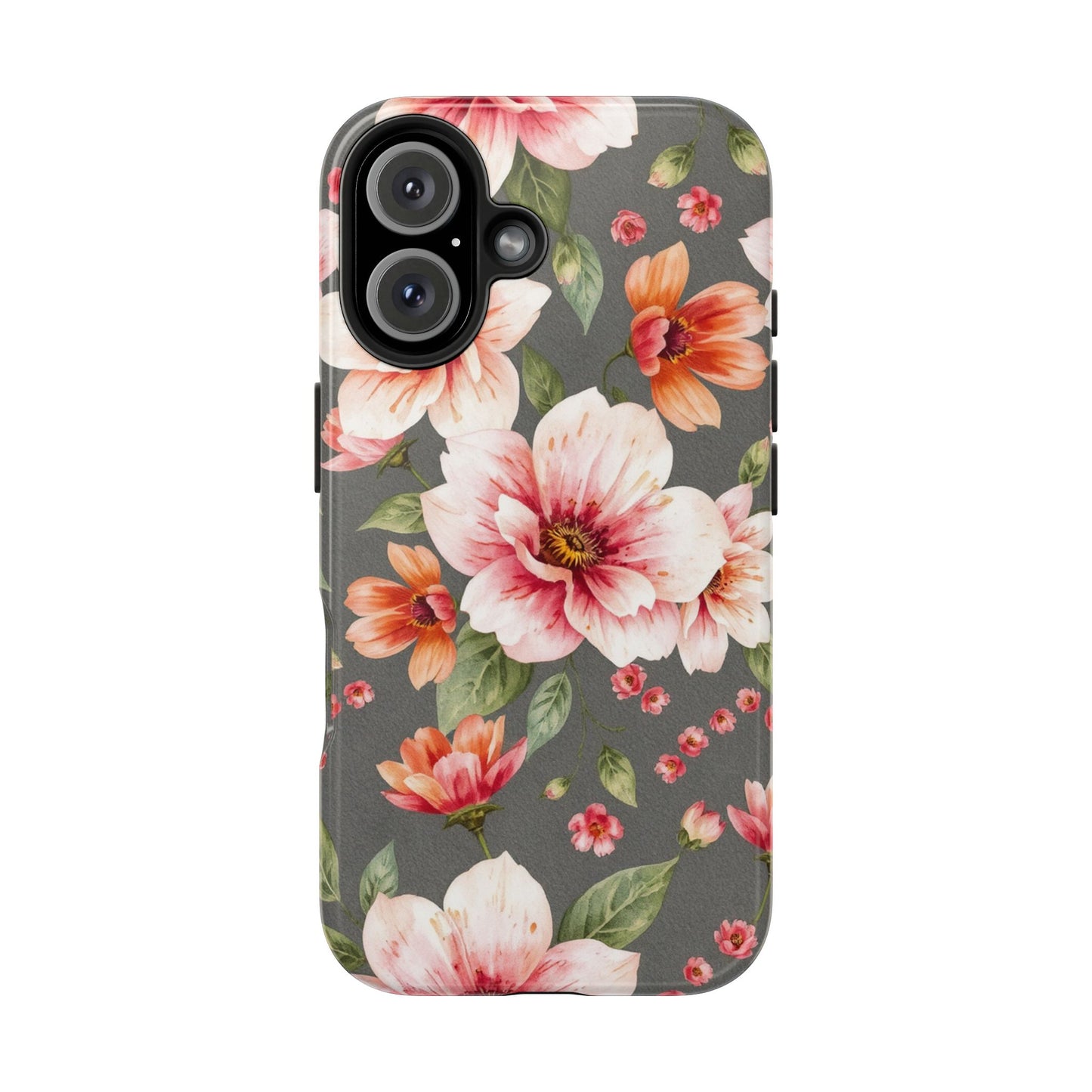 Floral Pink Tough Phone Case - Stylish & Durable Floral Design - for iPhone