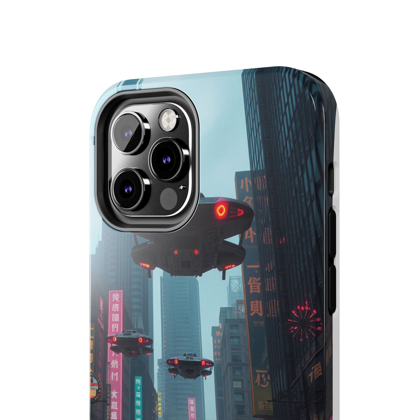 Futuristic City Tough Phone Case - Sci-Fi Design for Urban Explorers