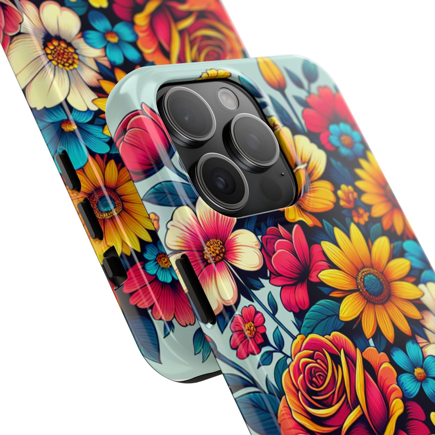 Vibrant Floral Tough Phone Case - Colorful Flower Design - for iPhone