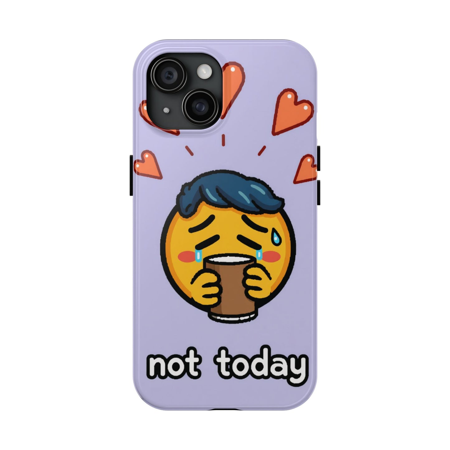 Cute Tough Phone Case - 'Not Today' Emoji Design