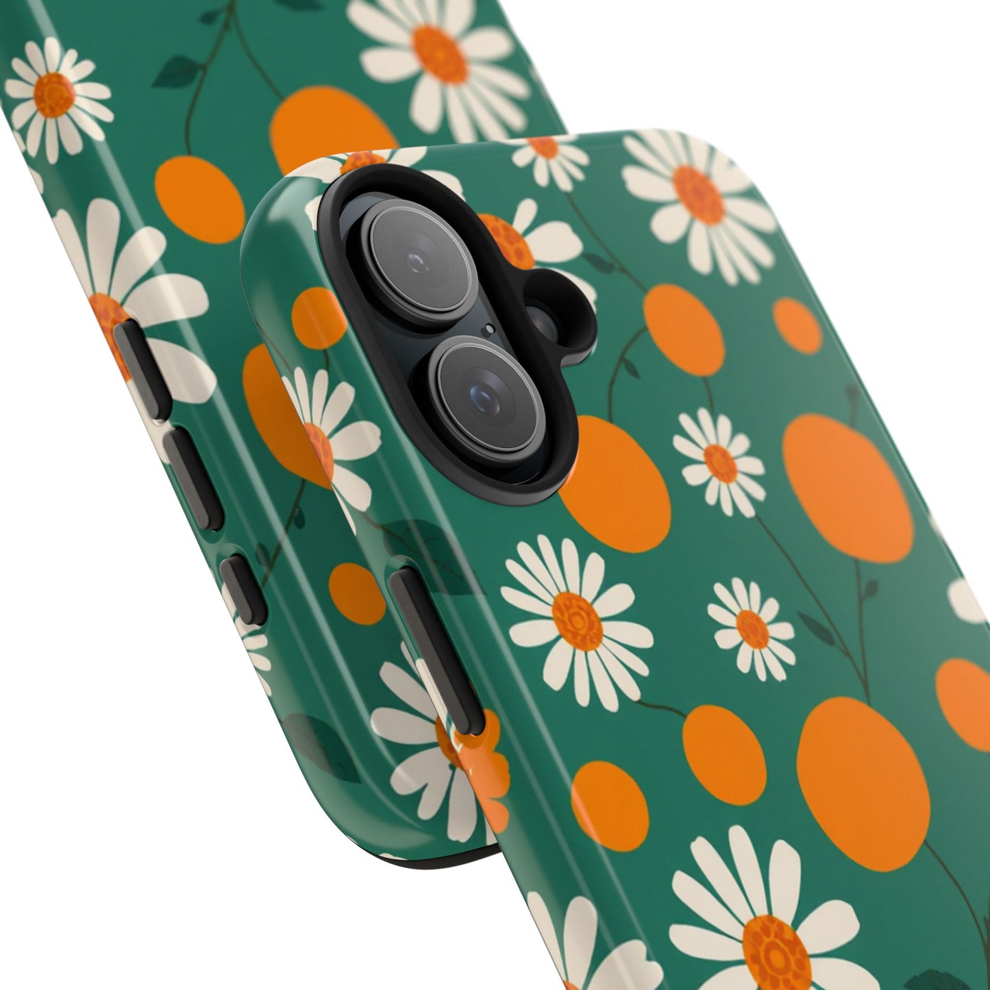 Floral Tough Phone Case - Daisy & Orange Design