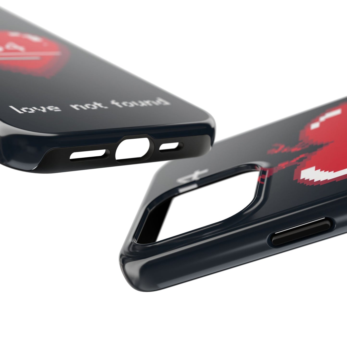 Vintage Pixel Heart Tough Phone Case - "404 Love Not Found" Design