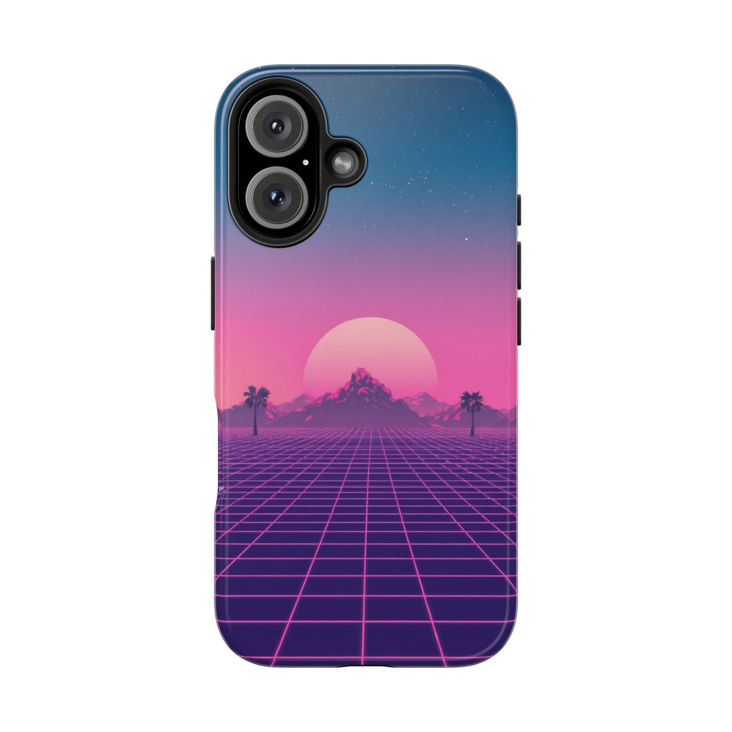 Retro Aesthetic Tough Phone Case - Vibrant Sunset Design