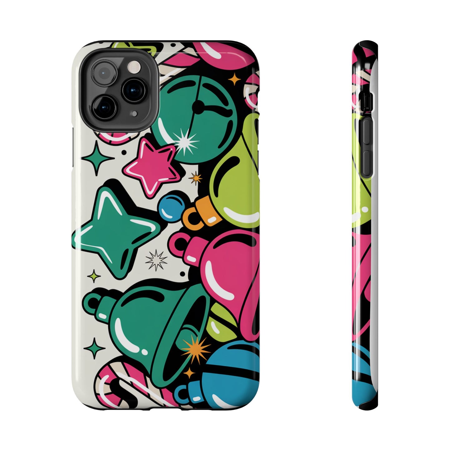 Retro 90's Colorful Bell Pattern Tough Phone Case for iPhones