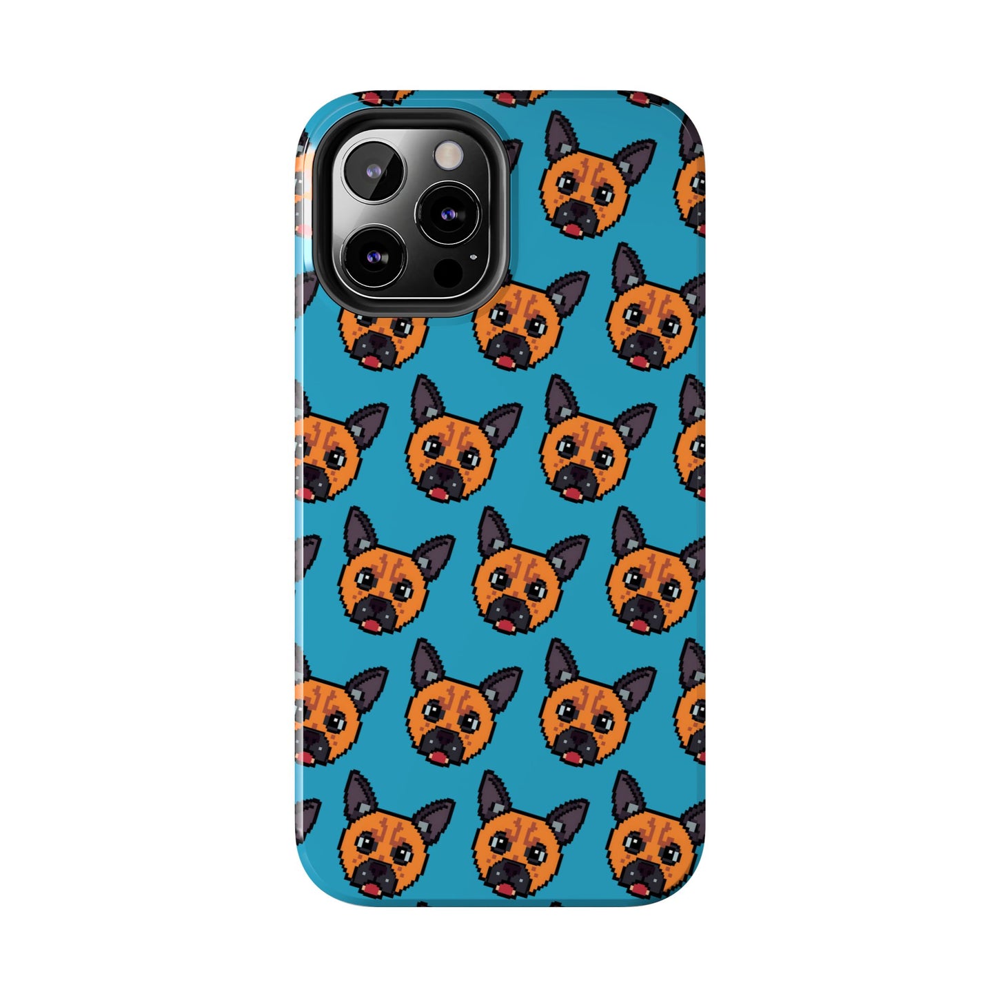 Cute Orange Dog Pixel Art Pattern Tough Phone Case - Fun & Durable Protection - for iPhone