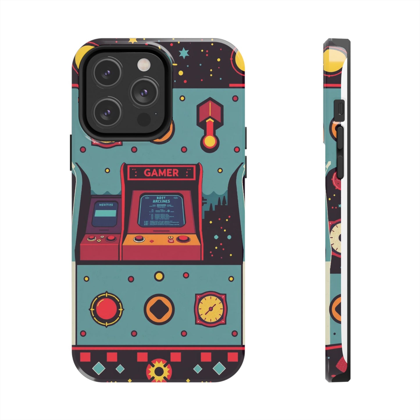 Retro Gamer Tough Phone Case - Vibrant Arcade Design for Gaming Enthusiasts - for iPhone