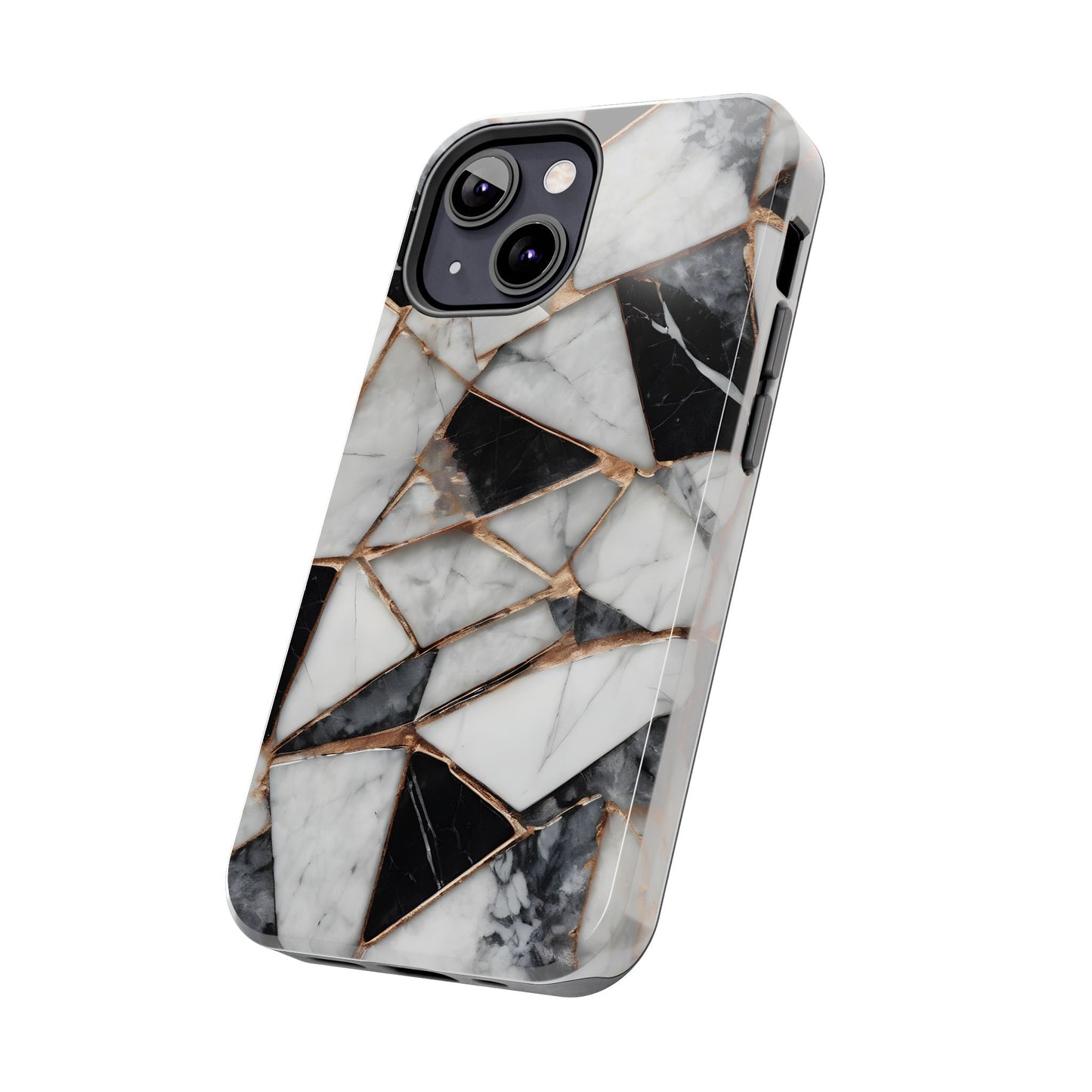 Elegant Marble Tough Phone Case - Stylish Protection for iPhone