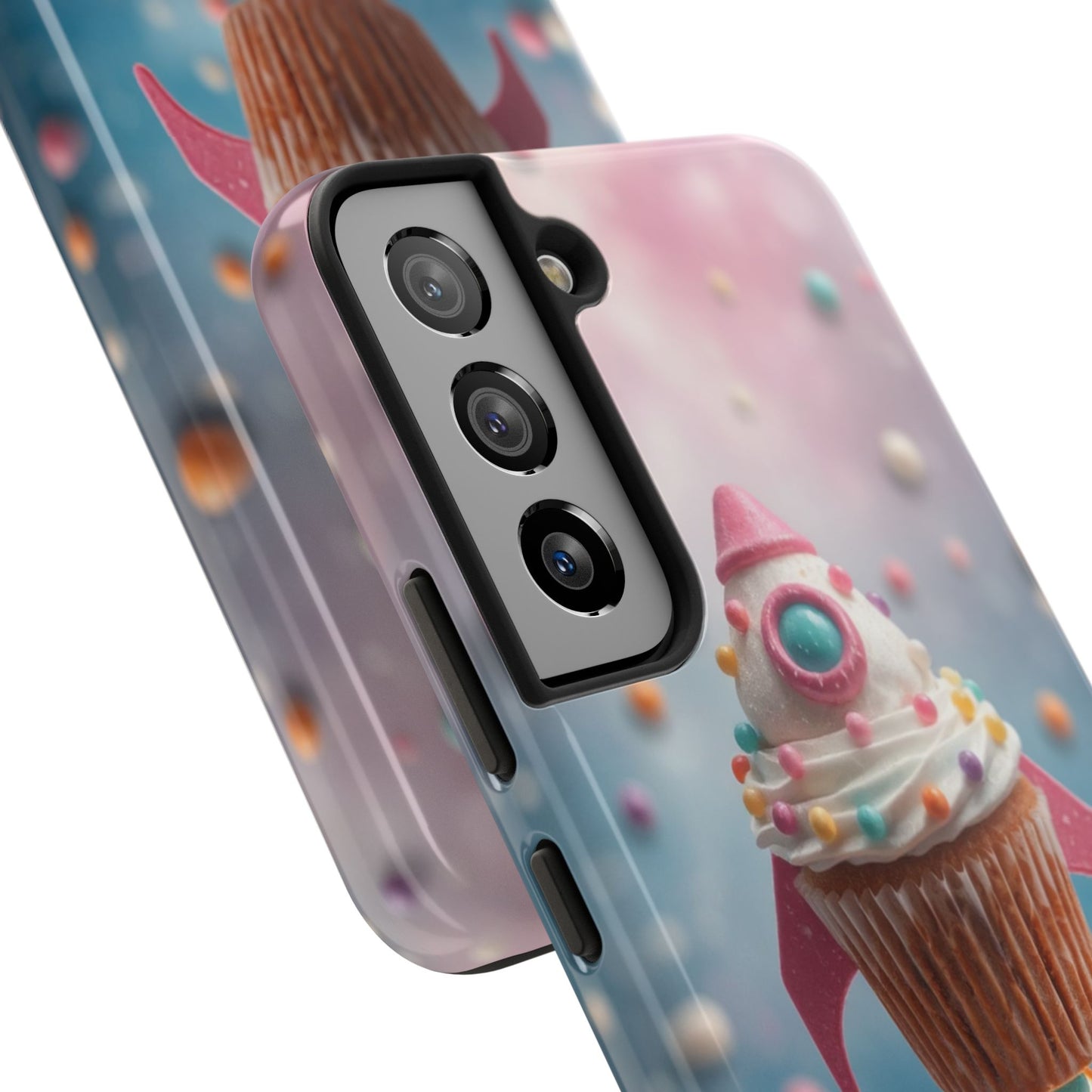 Whimsical Rocket Cupcake Phone Case - Fun Protective Case for Kids and Teens