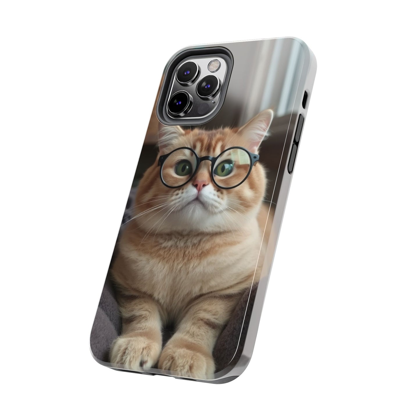 Cute Cat Glasses Tough Phone Case - Fun & Stylish Protection for Cat Lovers