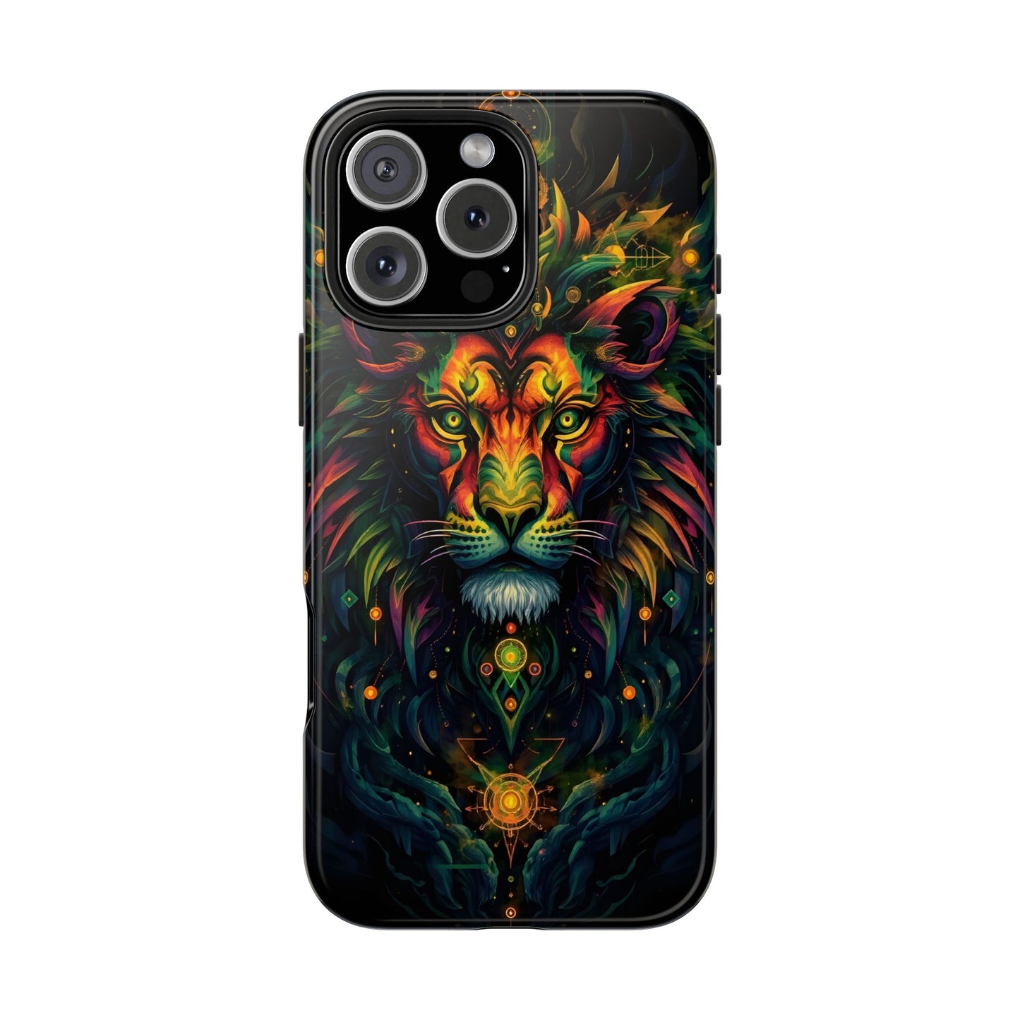 Vibrant Mystical Lion Art Tough Phone Case - Bold Protector for Animal Lovers - for iPhone