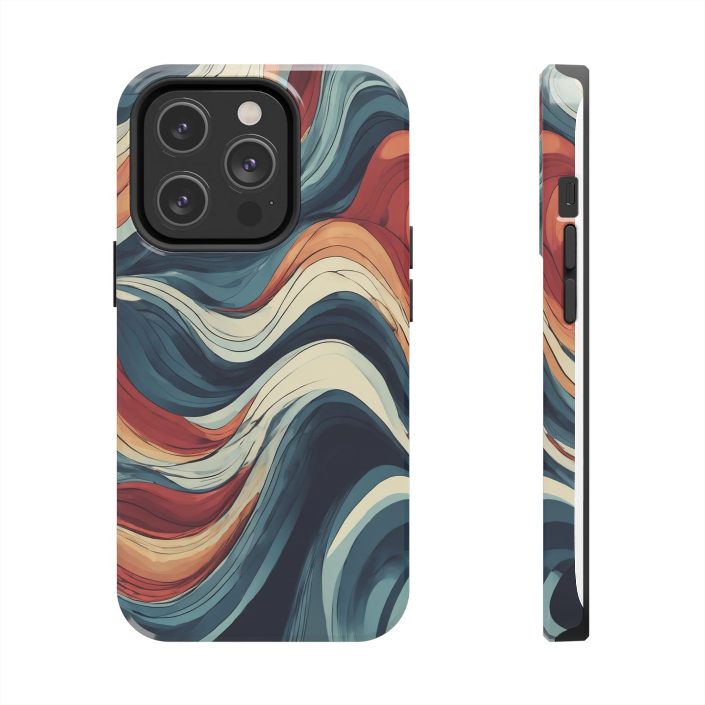 Abstract Wave Tough Phone Case | Stylish Protection for Daily Use - for iPhone