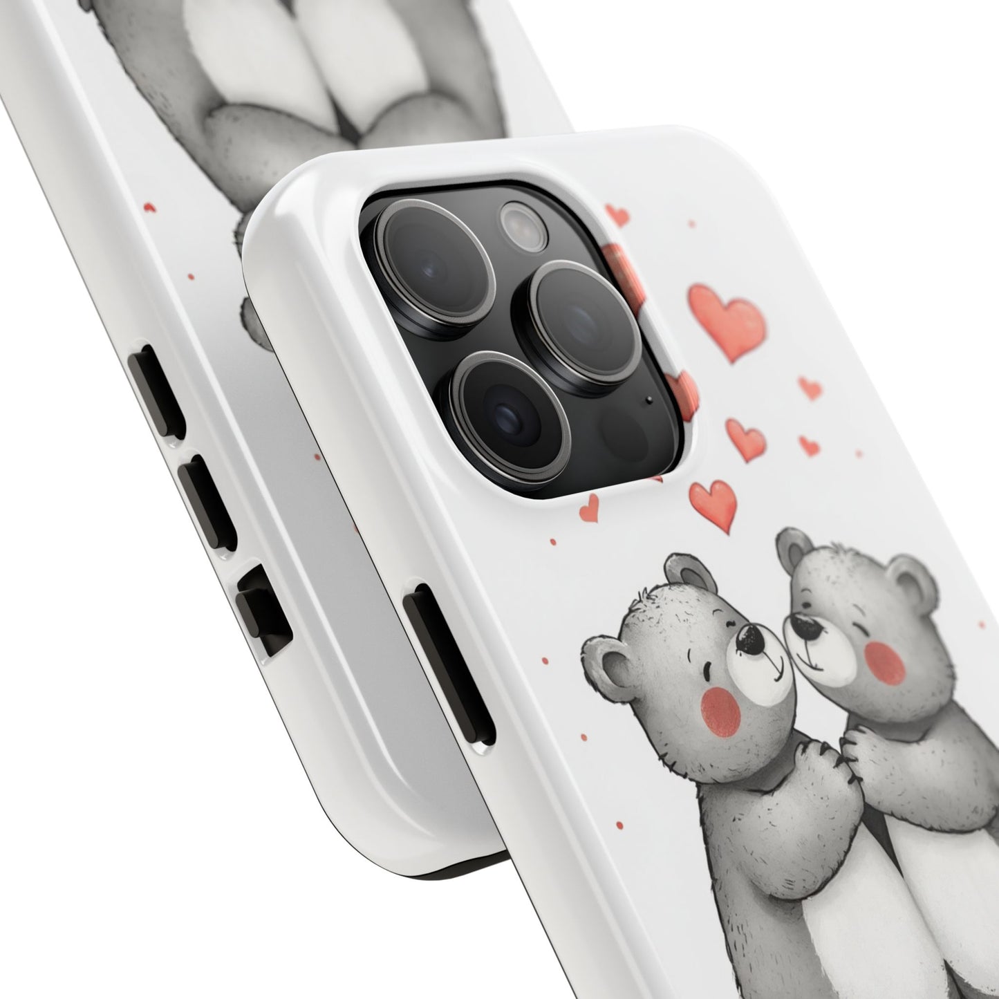 Cute Bear Love Tough Phone Case - Perfect for Valentine's Day & Couples