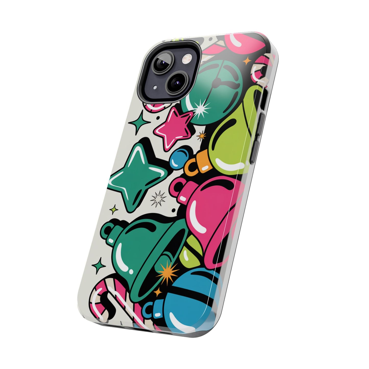 Retro 90's Colorful Bell Pattern Tough Phone Case for iPhones