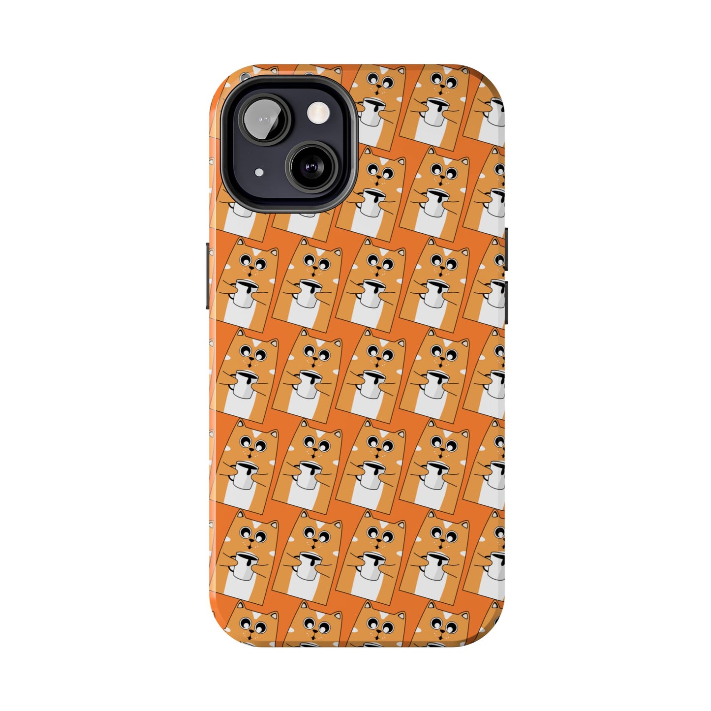 Coffee Cat Tough Phone Case – Durable, Fun, Perfect for Pet Lovers - for iPhone