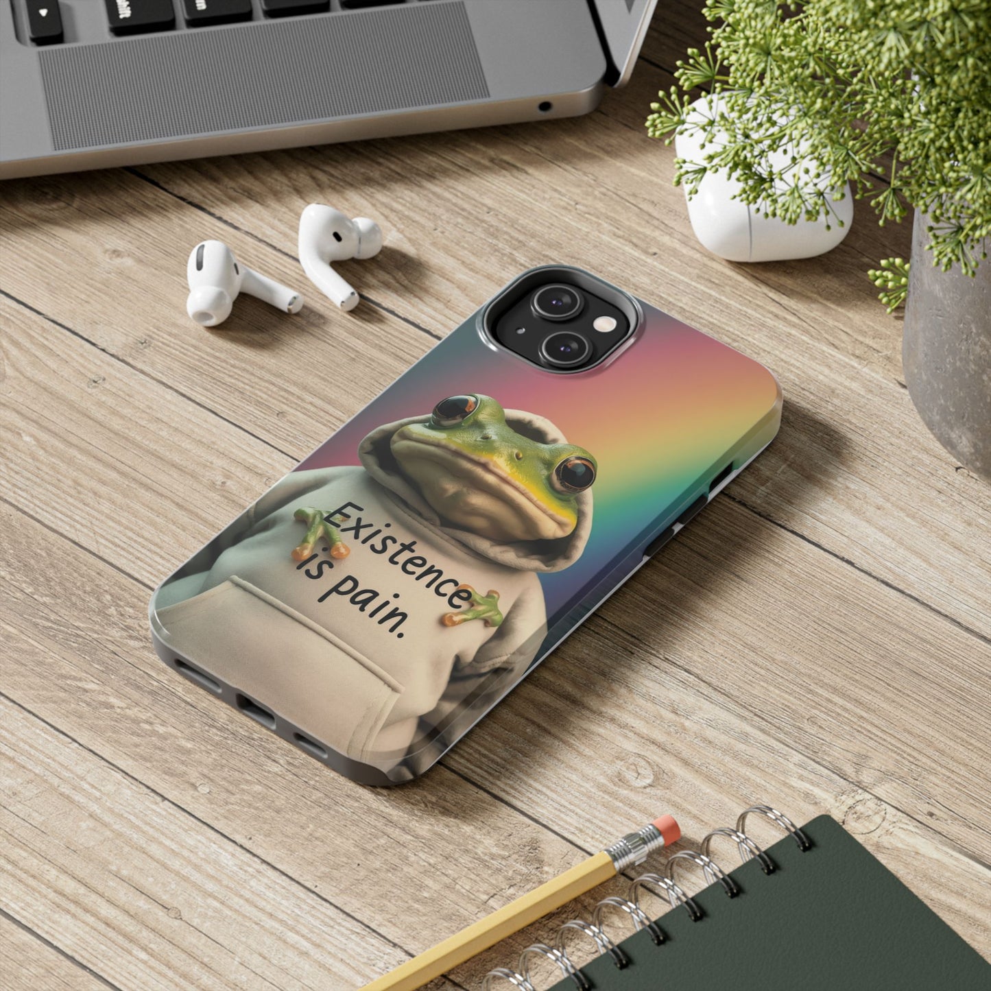 Existence is Pain Frog Phone Case - Tough & Stylish