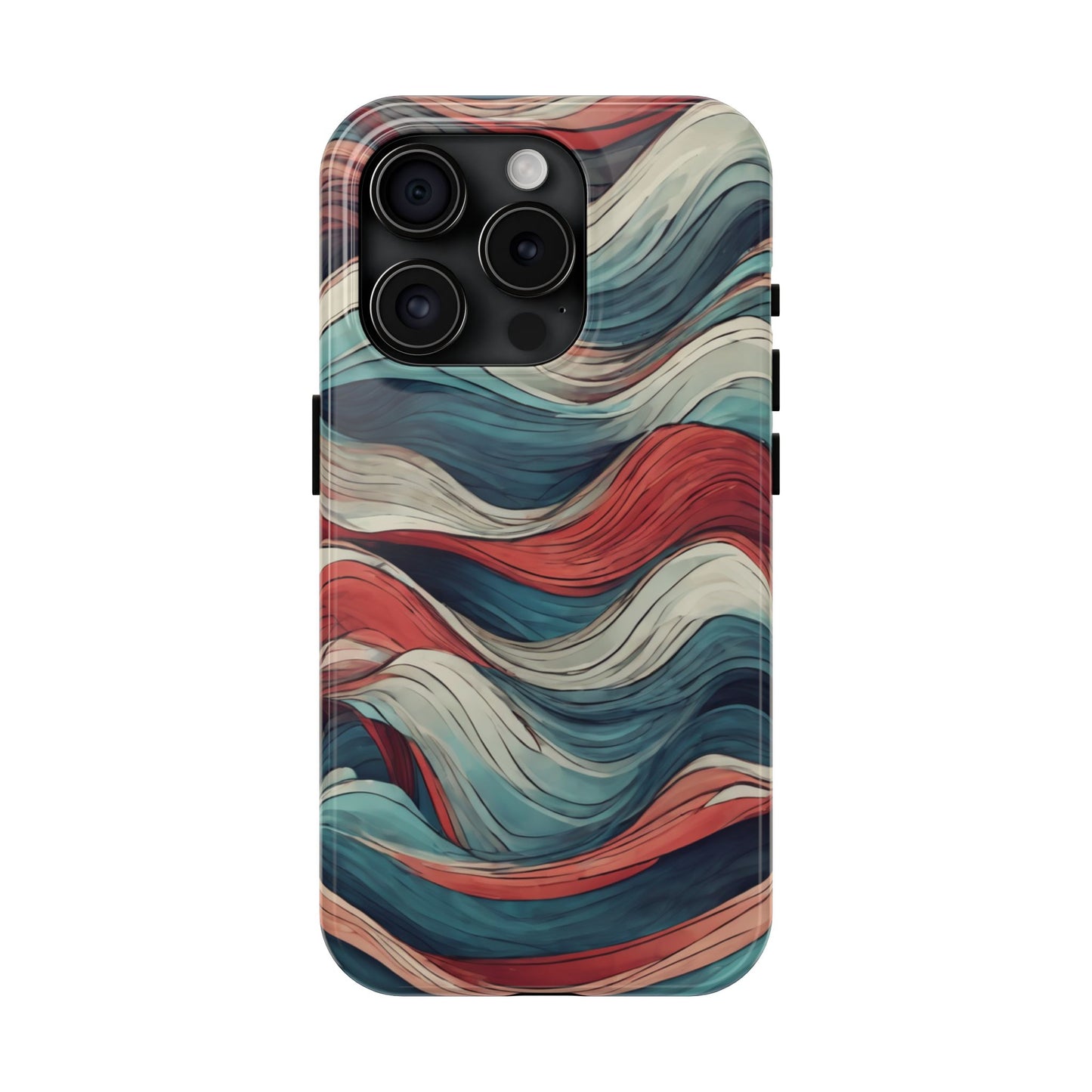 Abstract Waves Tough Phone Case - Stylish & Durable Phone Protection - for iPhone