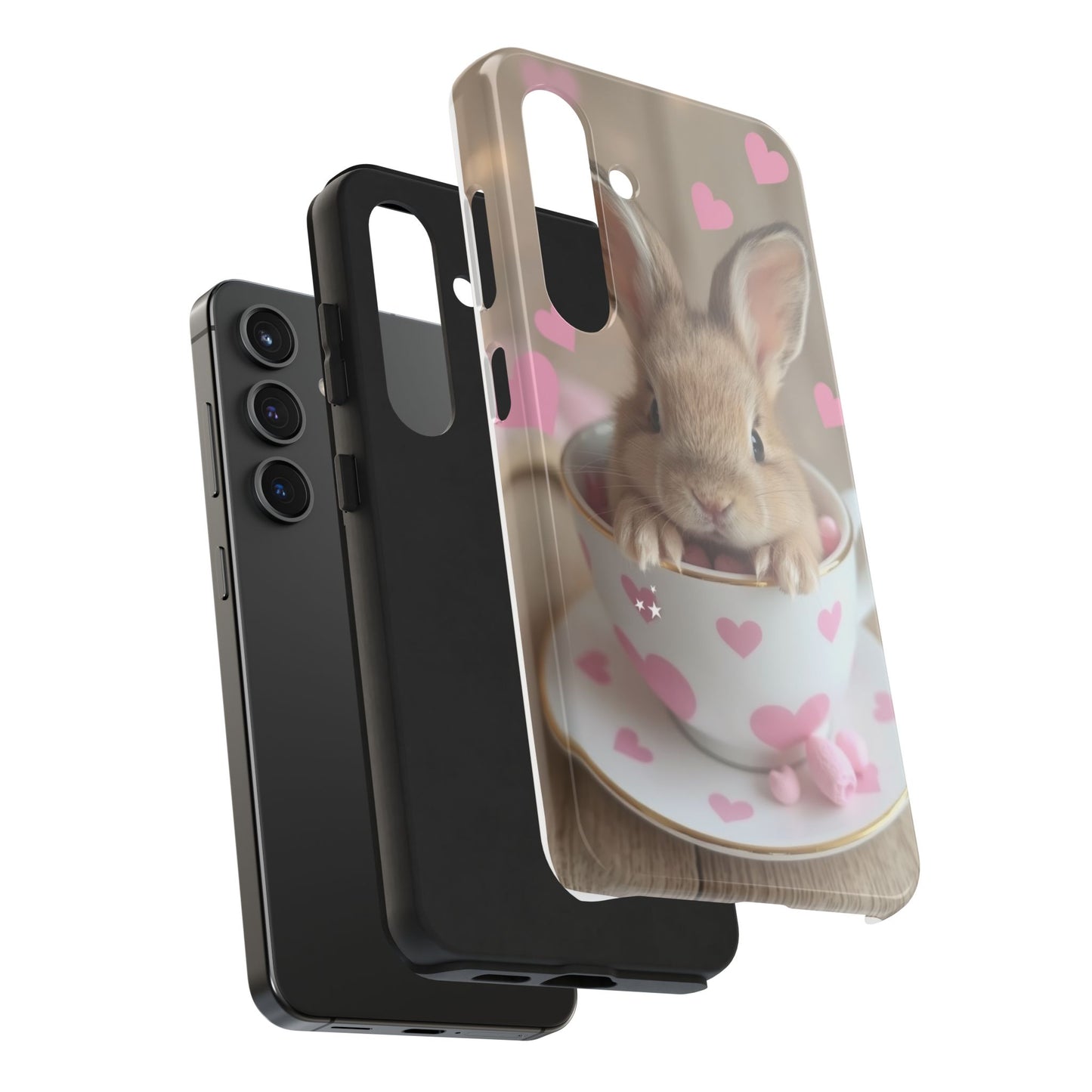 Adorable Bunny Phone Case with Heart Design - Cute Gift for Animal Lovers