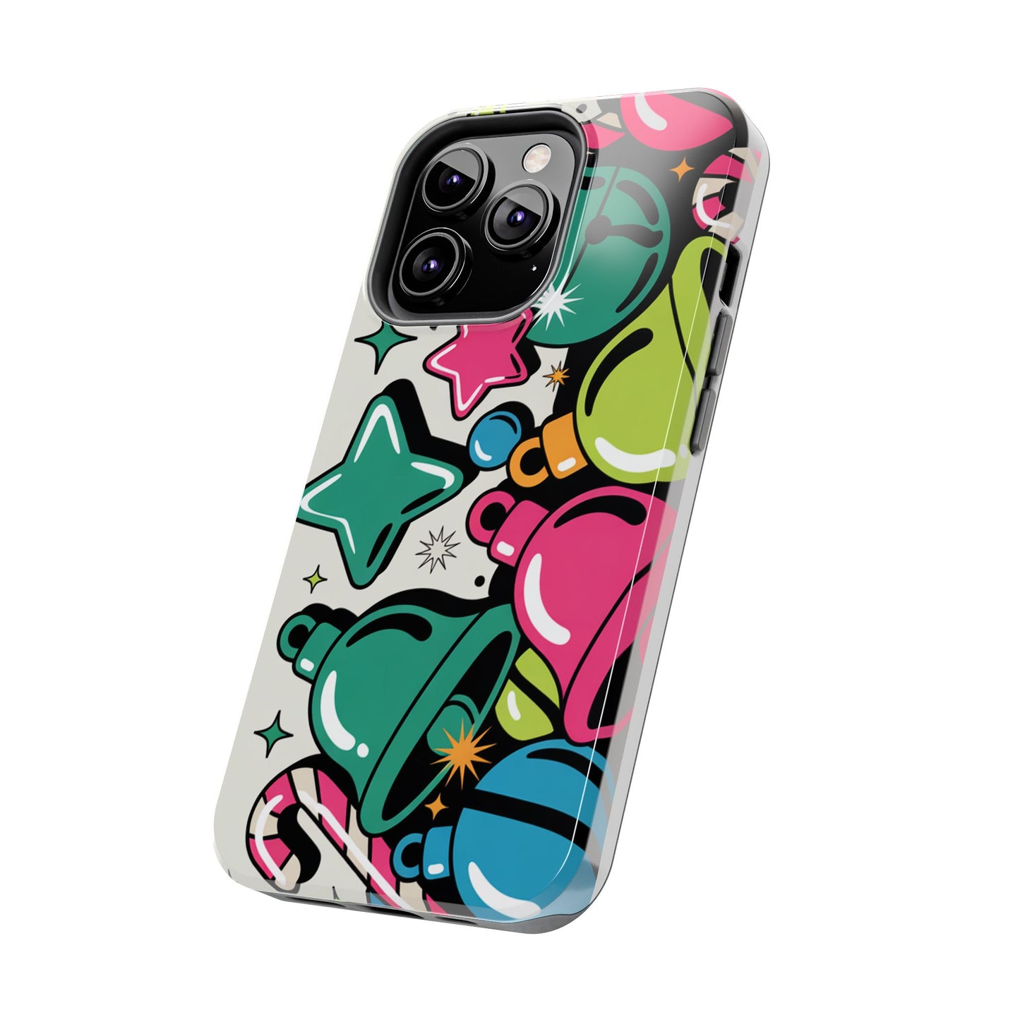 Retro 90's Colorful Bell Pattern Tough Phone Case for iPhones