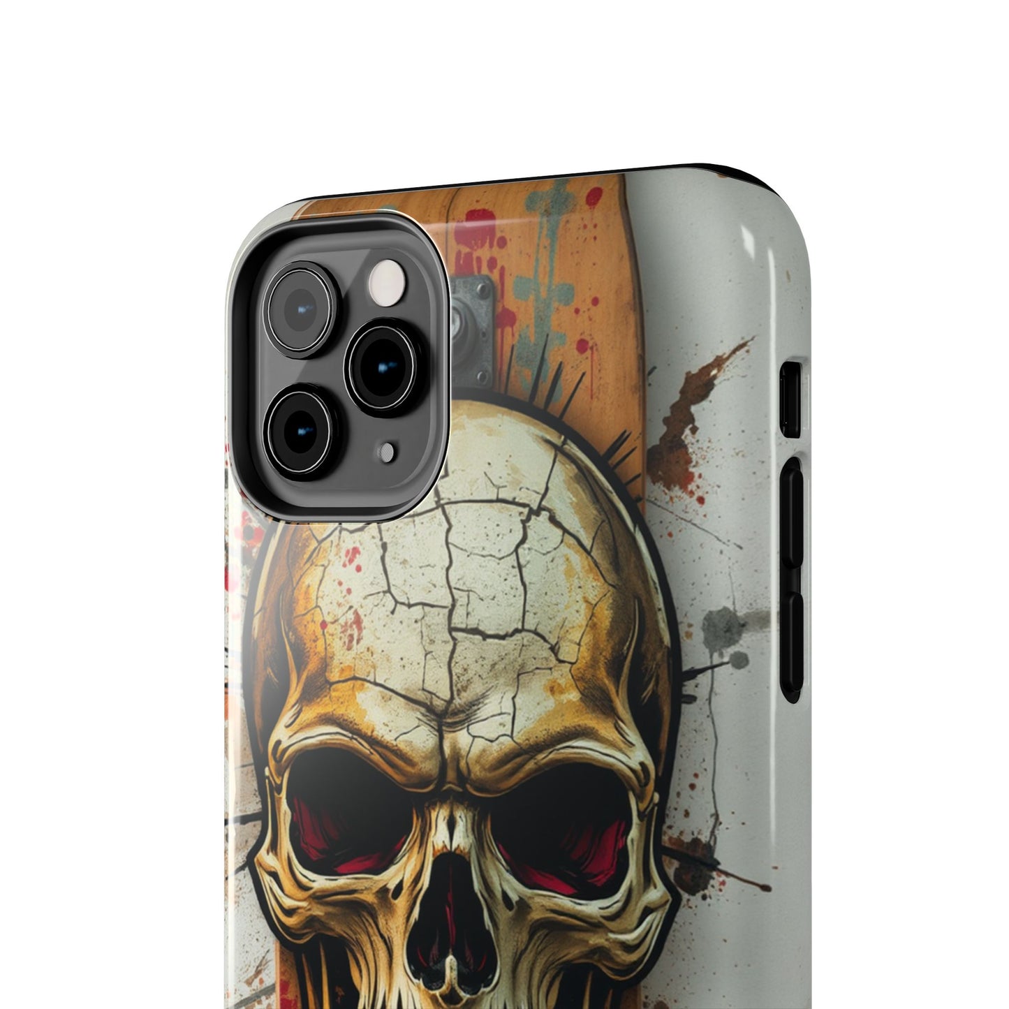 Edgy Skull Tough Phone Case - Durable Protection for Skateboard Enthusiasts