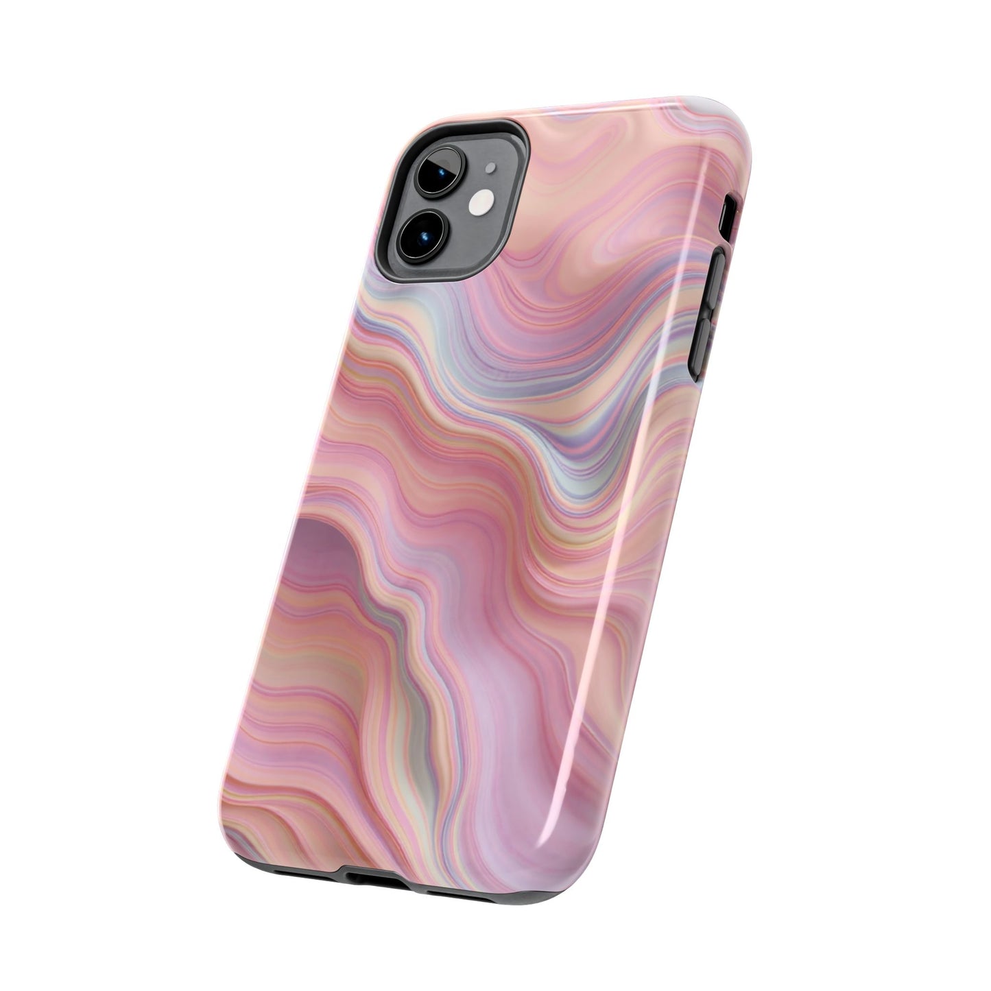 Stylish Tough Phone Cases - Abstract Pink Marble Design