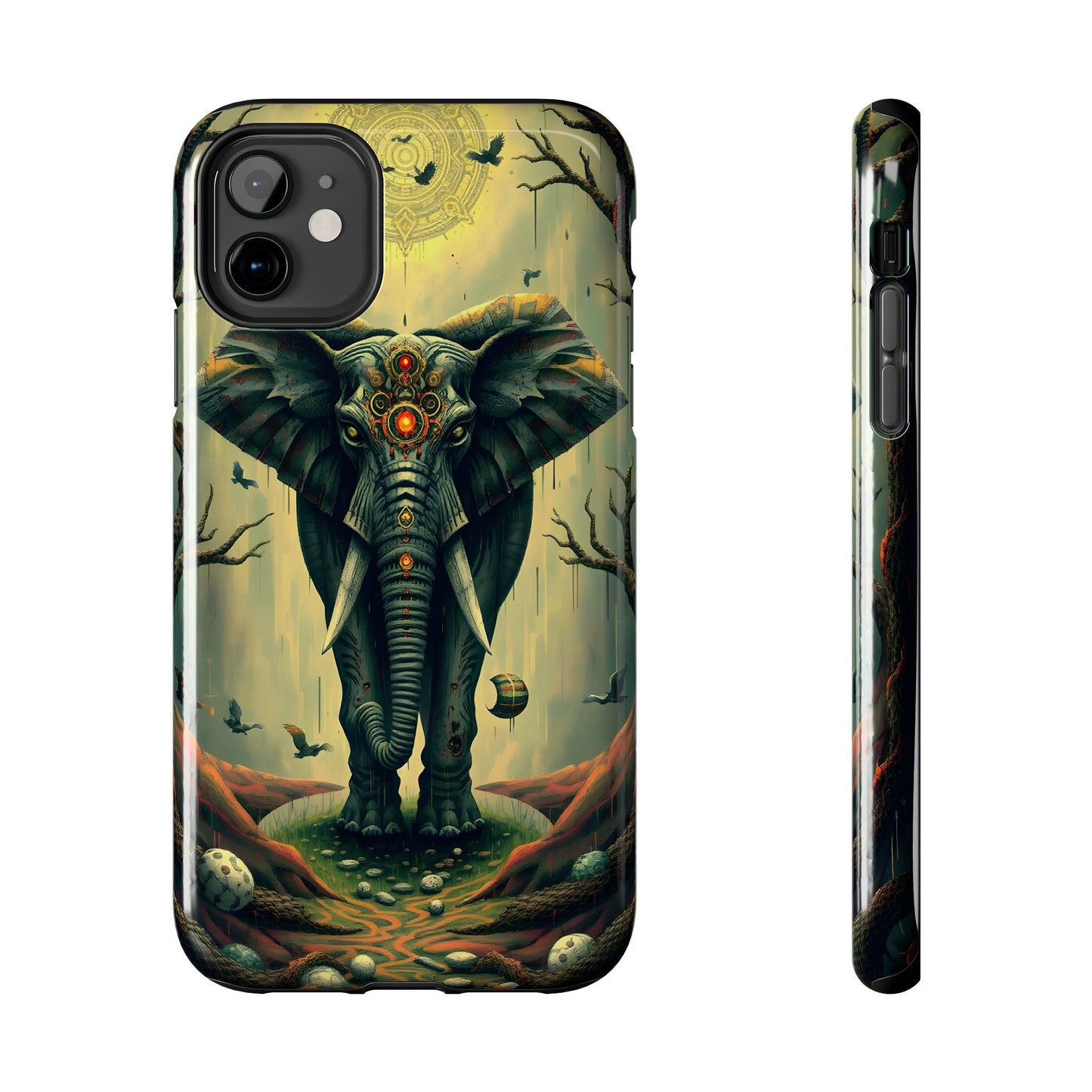 Mystical Forest Elephant Tough Phone Case | Vibrant Design for Nature Lovers - for iPhone