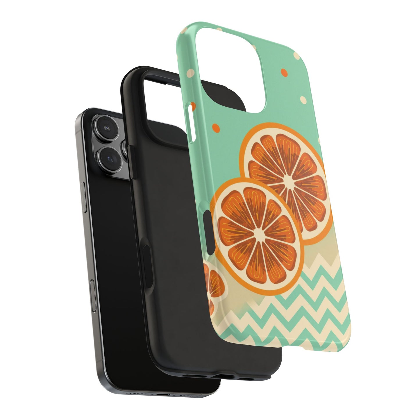 Citrus Vibe Tough Phone Case - Fun Orange Slice Design