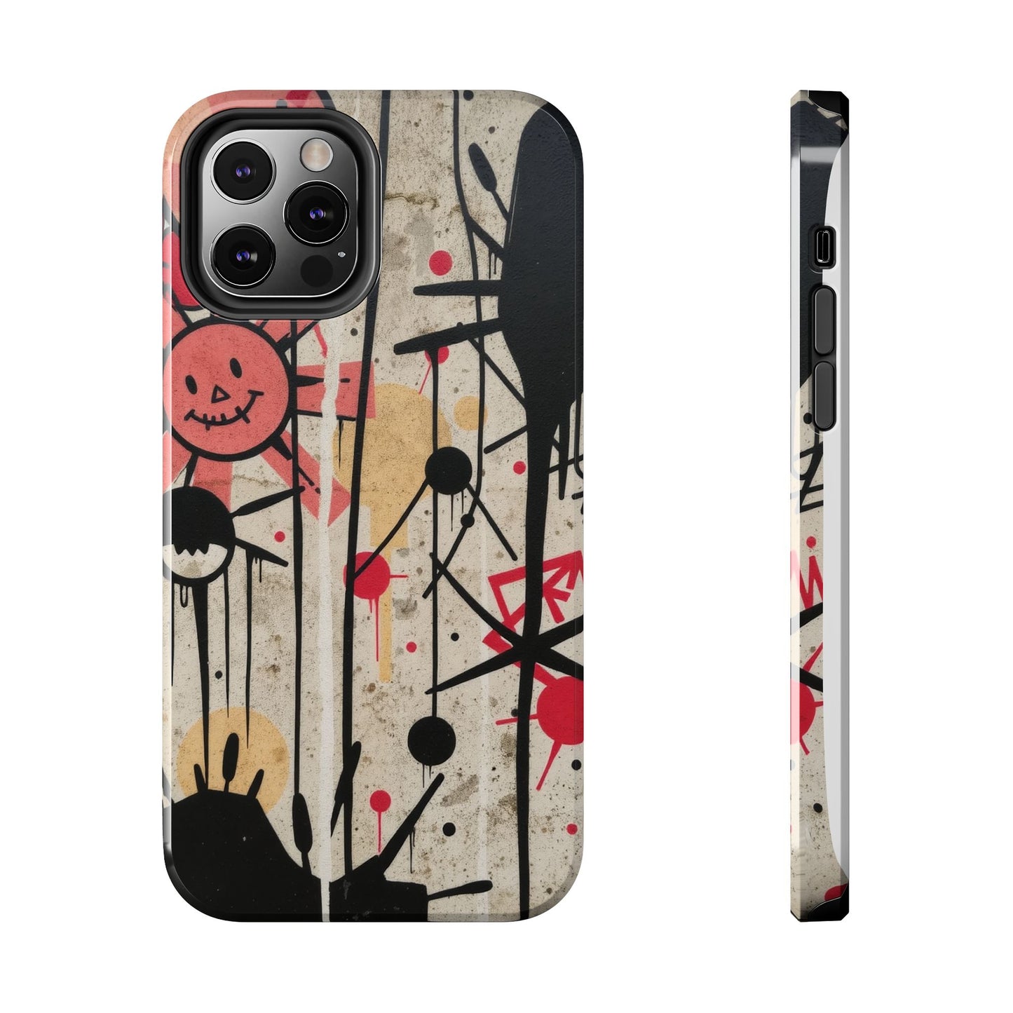 Artistic Tough Phone Case - Abstract Fun Grafitti Design for Protective Style - for iPhone