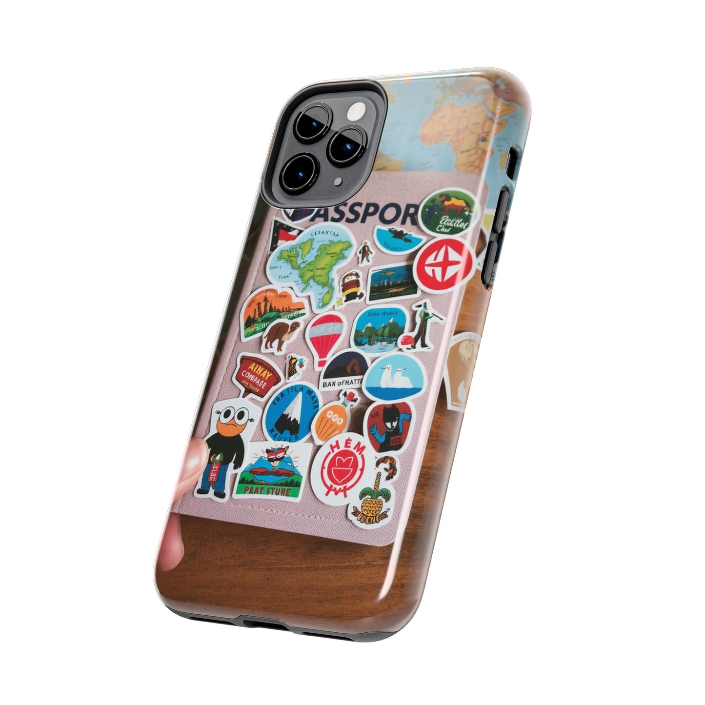 Adventure Stickers Phone Case - Tough Protection for Travel Lovers