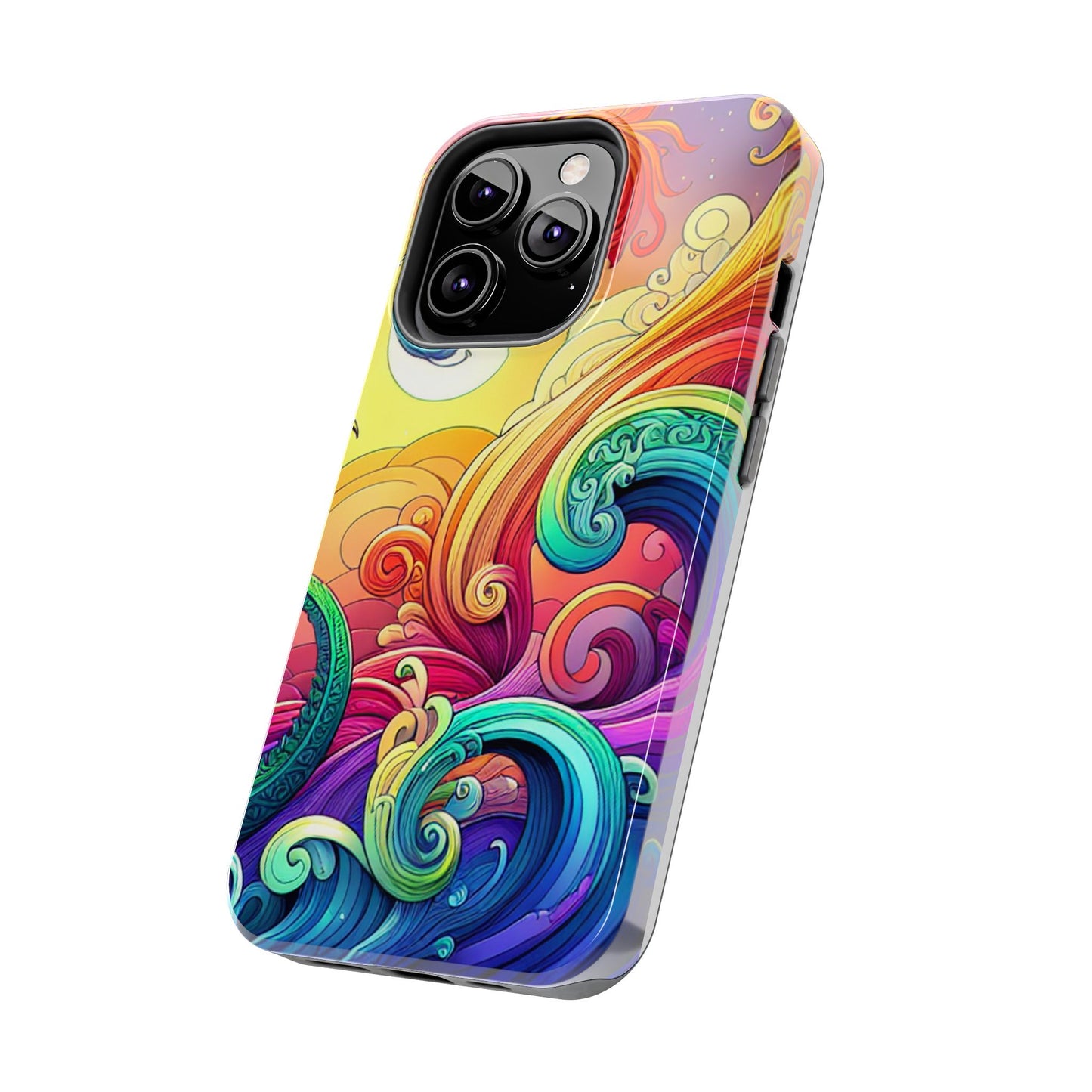 Fantasy Ocean Waves Tough Phone Case - Colorful Protective Cover - for iPhone