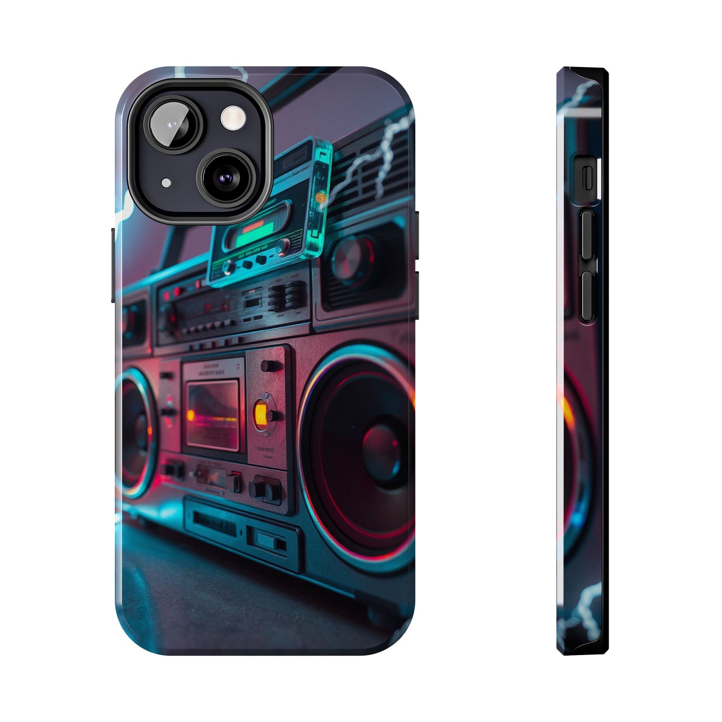 Retro Boombox Tough Phone Case – Vibrant Protection for Music Lovers