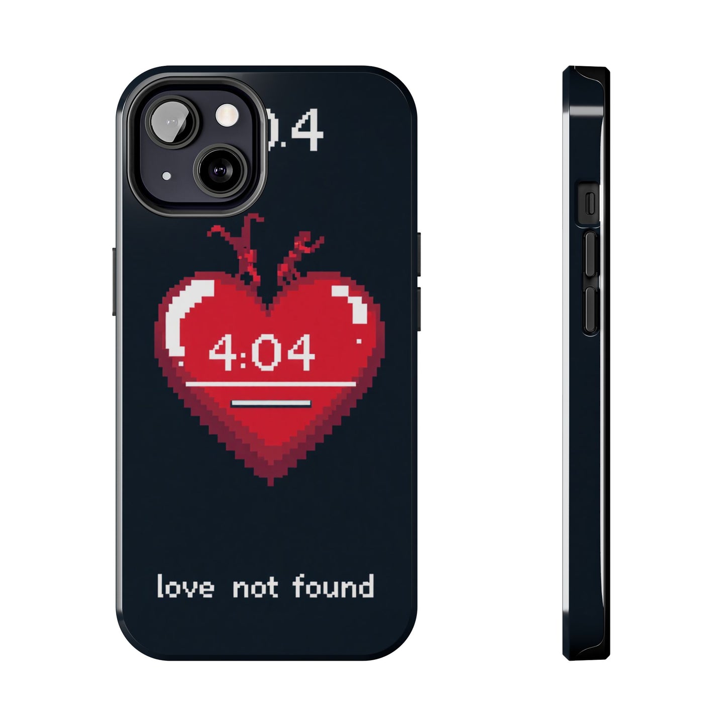 Vintage Pixel Heart Tough Phone Case - "404 Love Not Found" Design