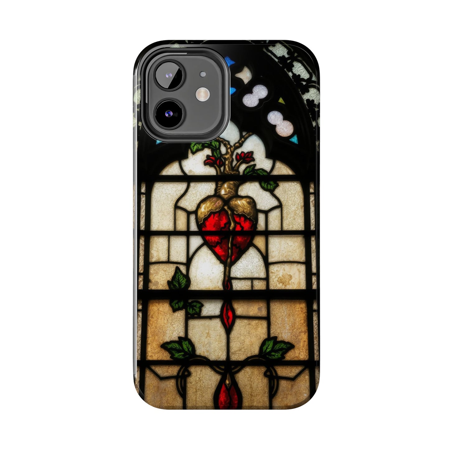 Stained Glass Heart Tough Phone Case - Unique Design for Protection & Style