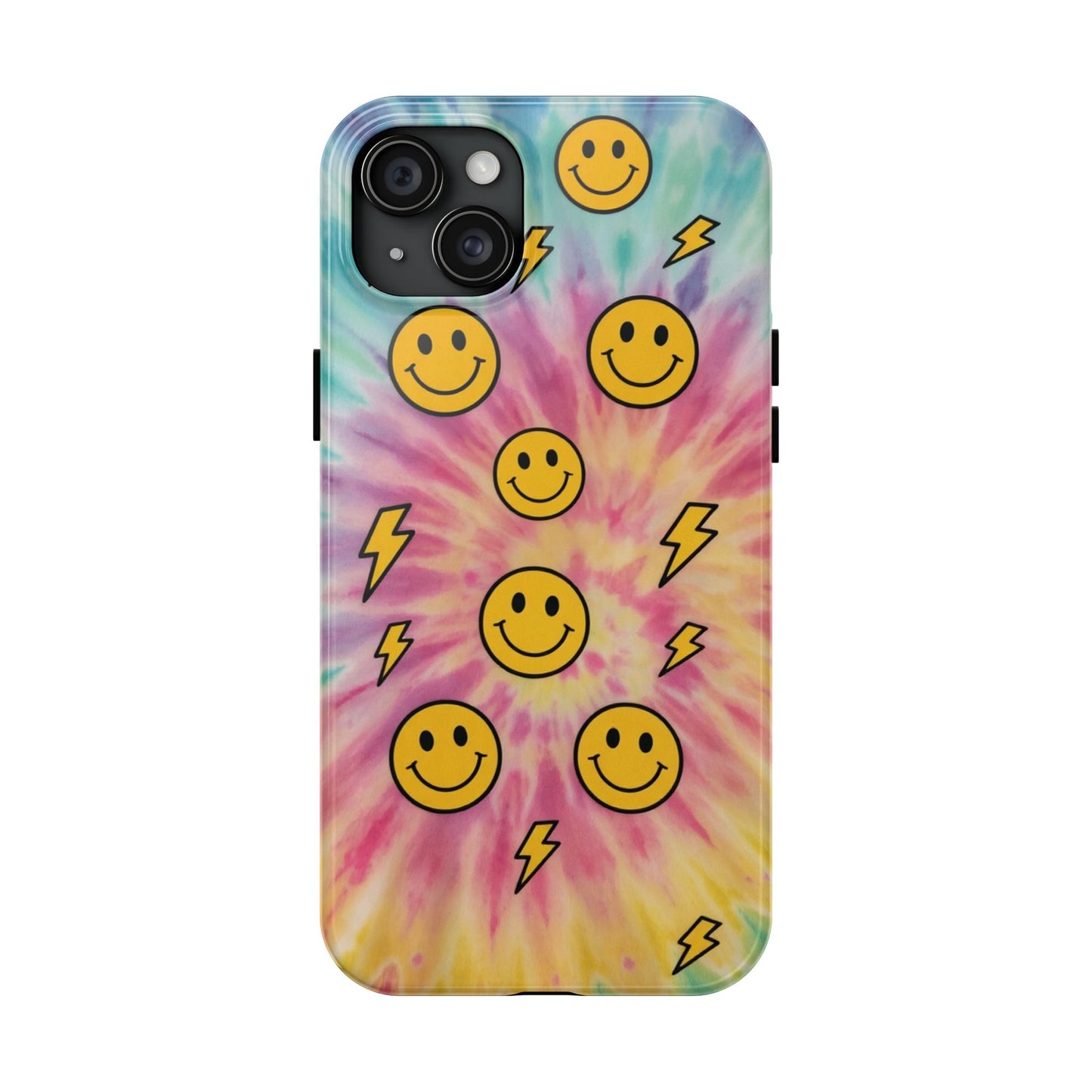 Colorful Smiley Lightning Tough Phone Case - Fun & Durable