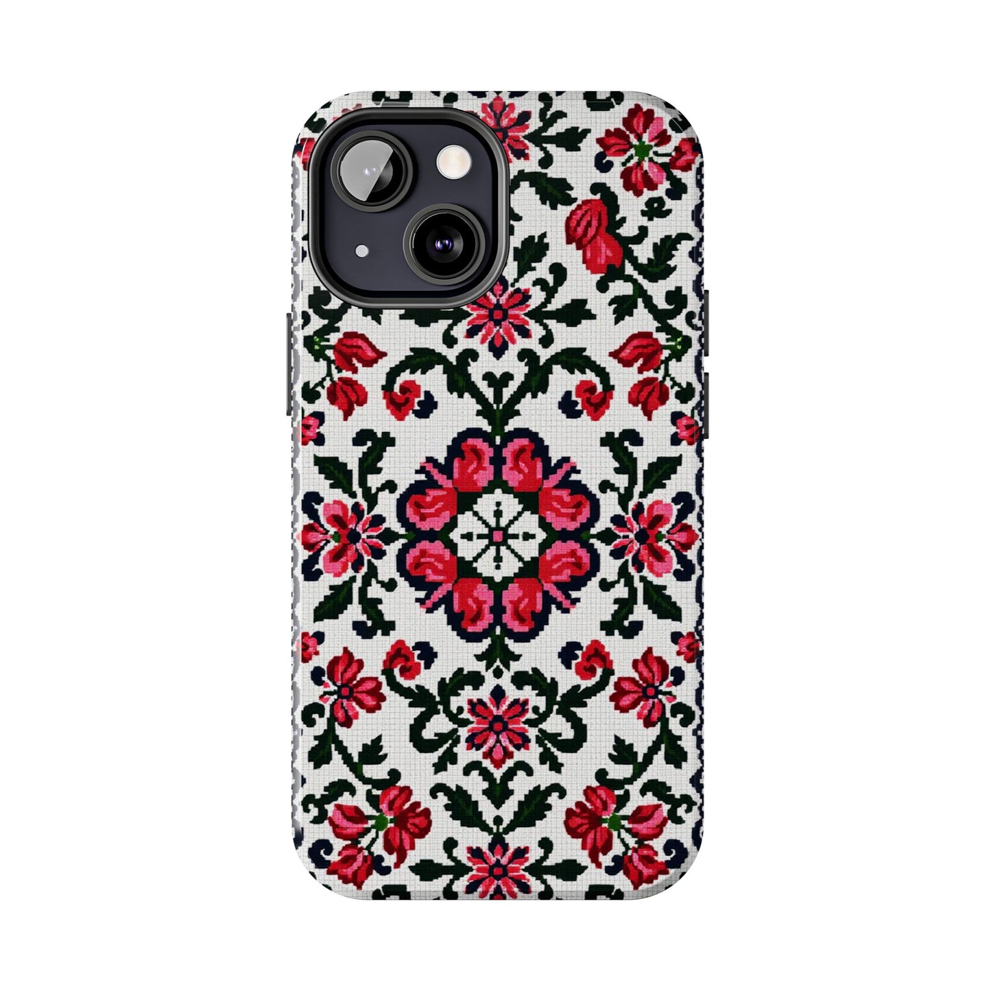 Traditional Knit Floral Design | Tough Phone Case - Durable Protection for iPhone