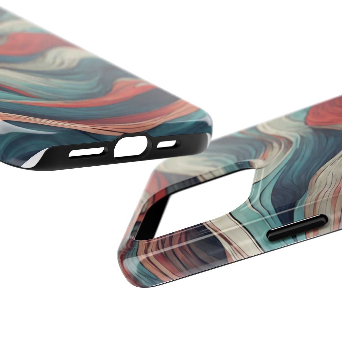 Abstract Waves Tough Phone Case - Stylish & Durable Phone Protection - for iPhone