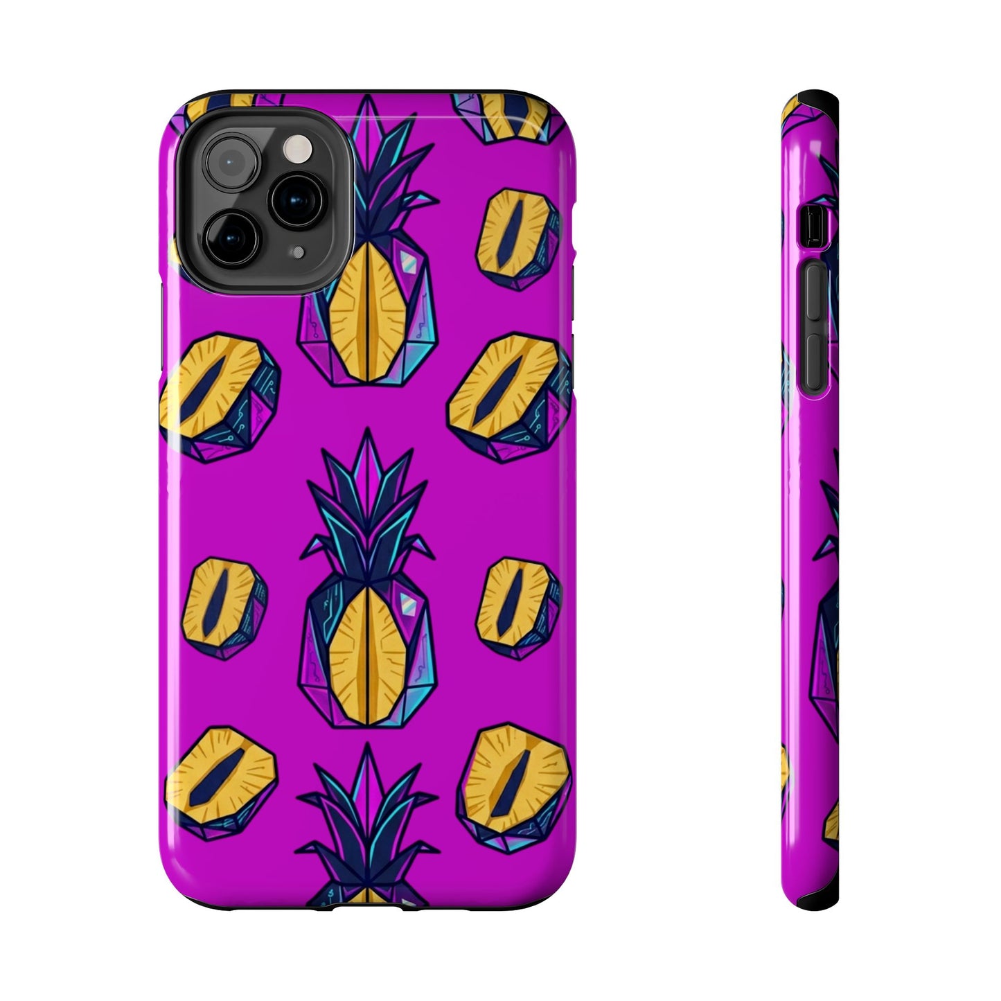 Cyberpunk Origami Pineapple iPhone Case
