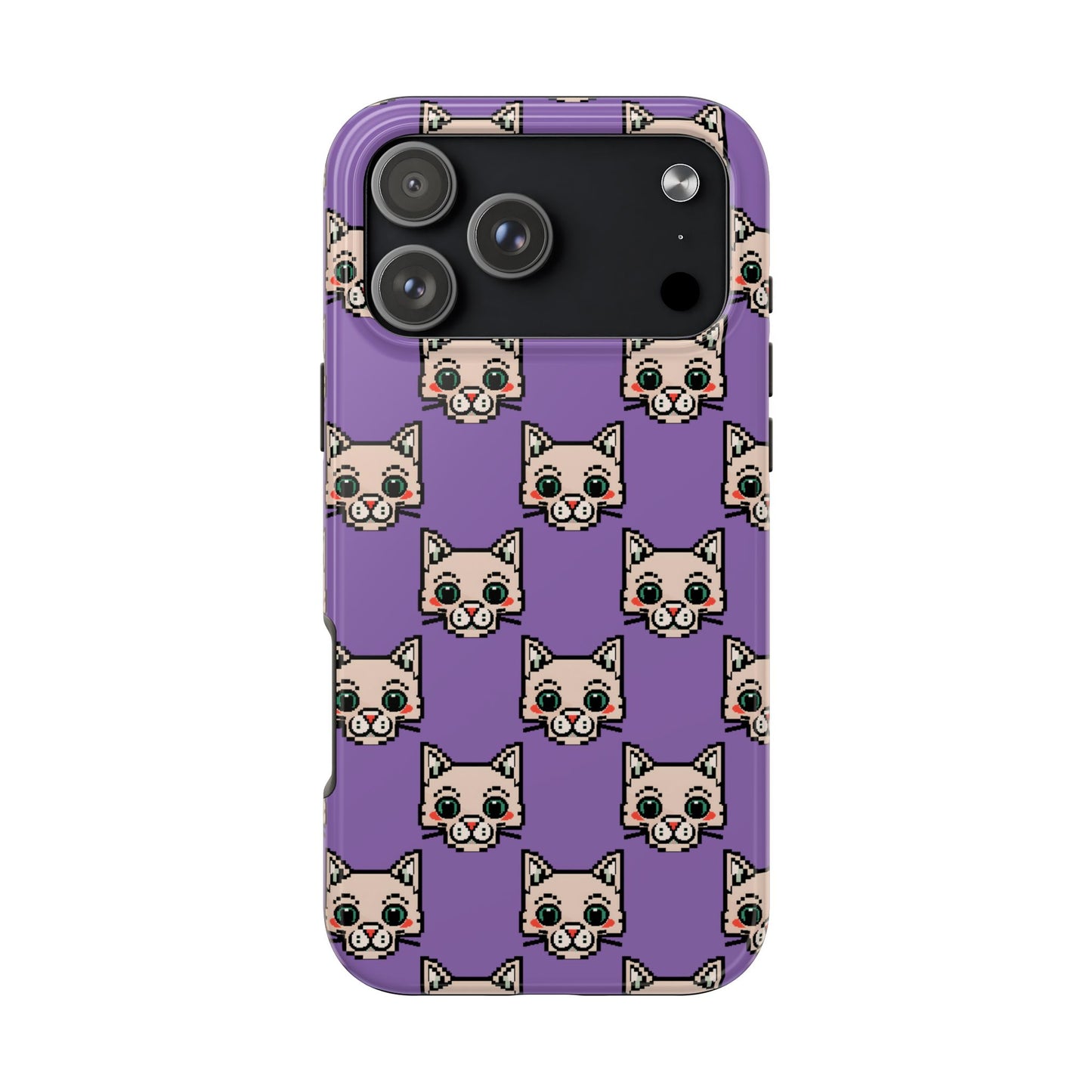 Cute Pixel Cat Tough Phone Case – Fun and Durable Protection for Cat Lovers - for iPhone