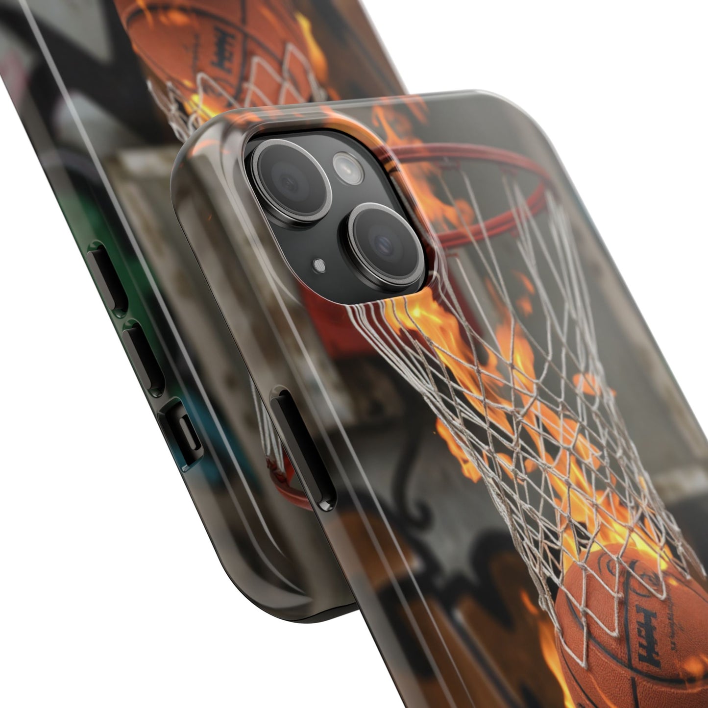 Fire Basketball Tough Phone Case - Durable Sporty Design for Athletes & Fans