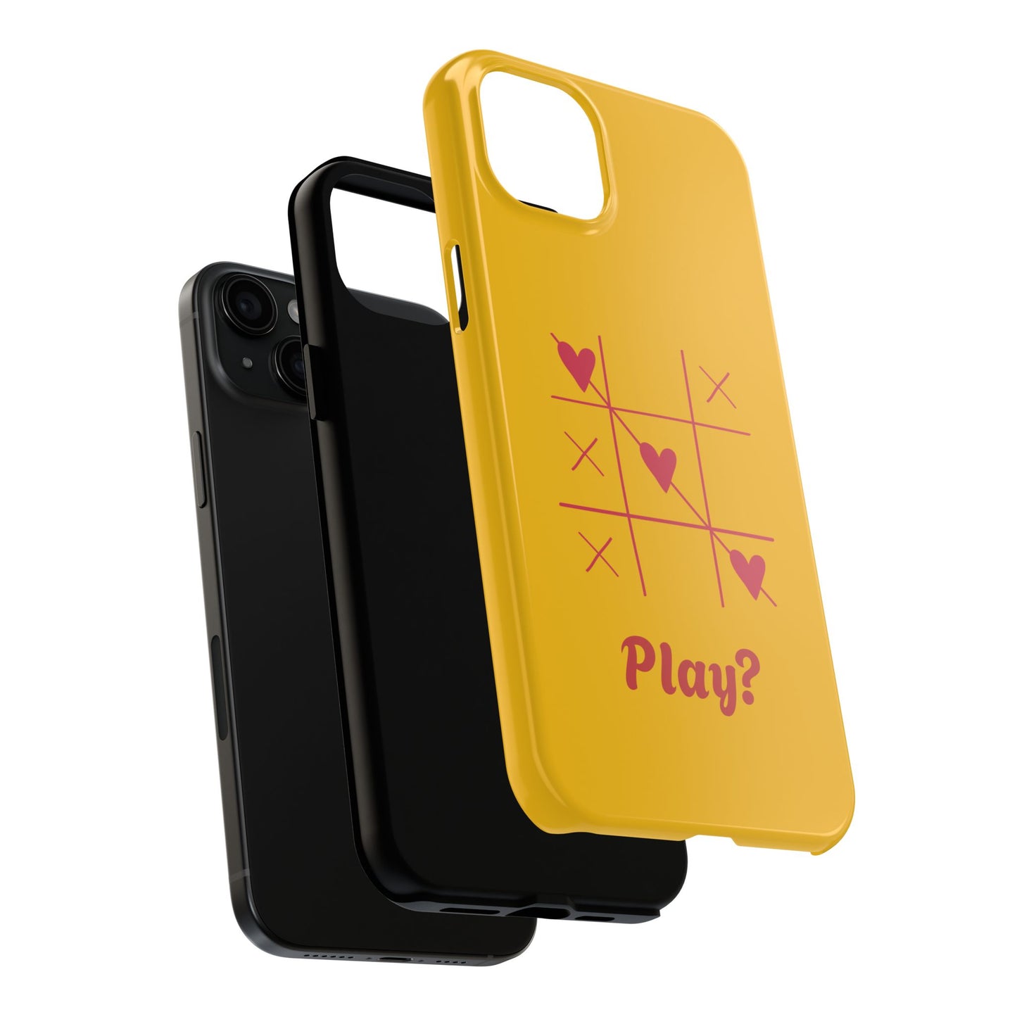 Heart Game Tough Phone Case - Fun Yellow Design for Gamers & Loved Ones - for iPhone