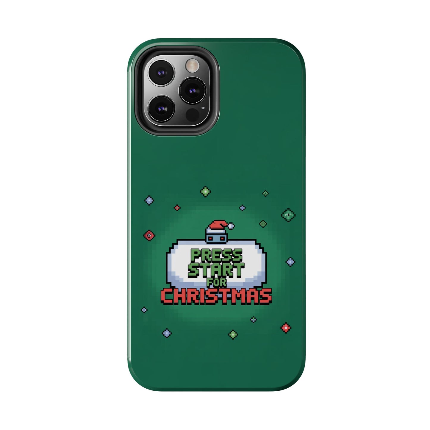 Christmas Pixel Gaming Phone Case - Press Start for Christmas Design