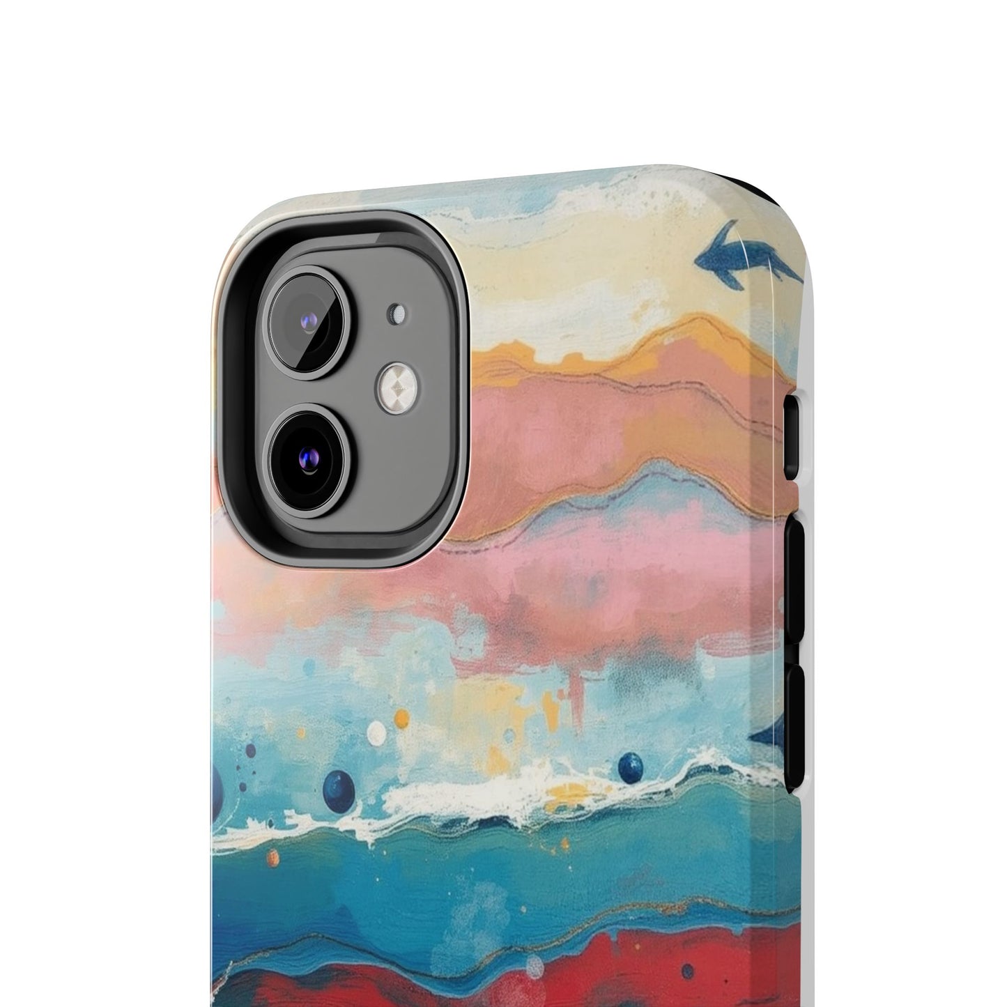 Artistic Tough Phone Case - Vibrant Waves Design for Unique Style