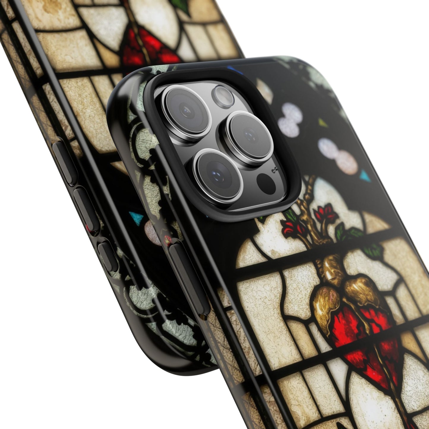 Stained Glass Heart Tough Phone Case - Unique Design for Protection & Style