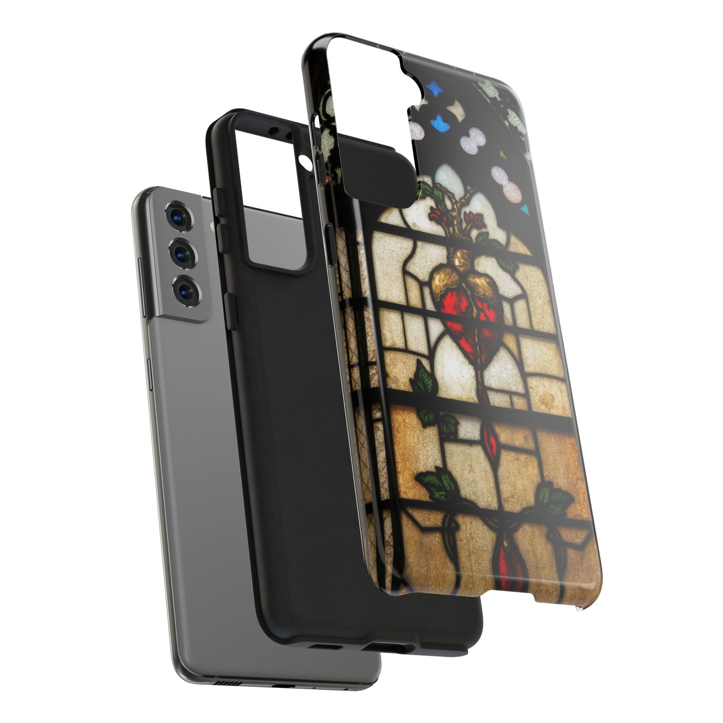 Stained Glass Heart Tough Phone Case - Unique Design for Protection & Style